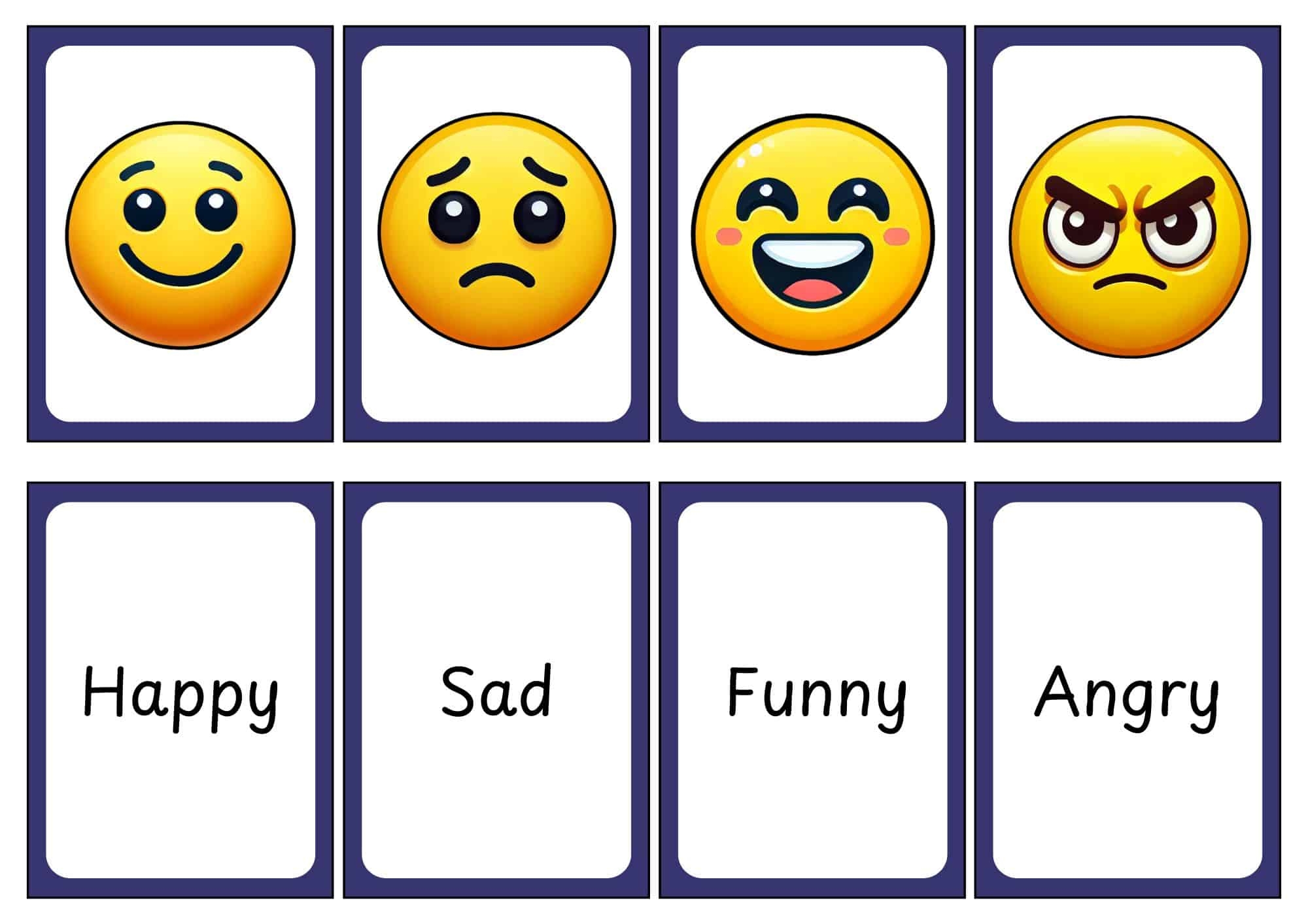Emotions Flashcards Free Printables Teach Prints