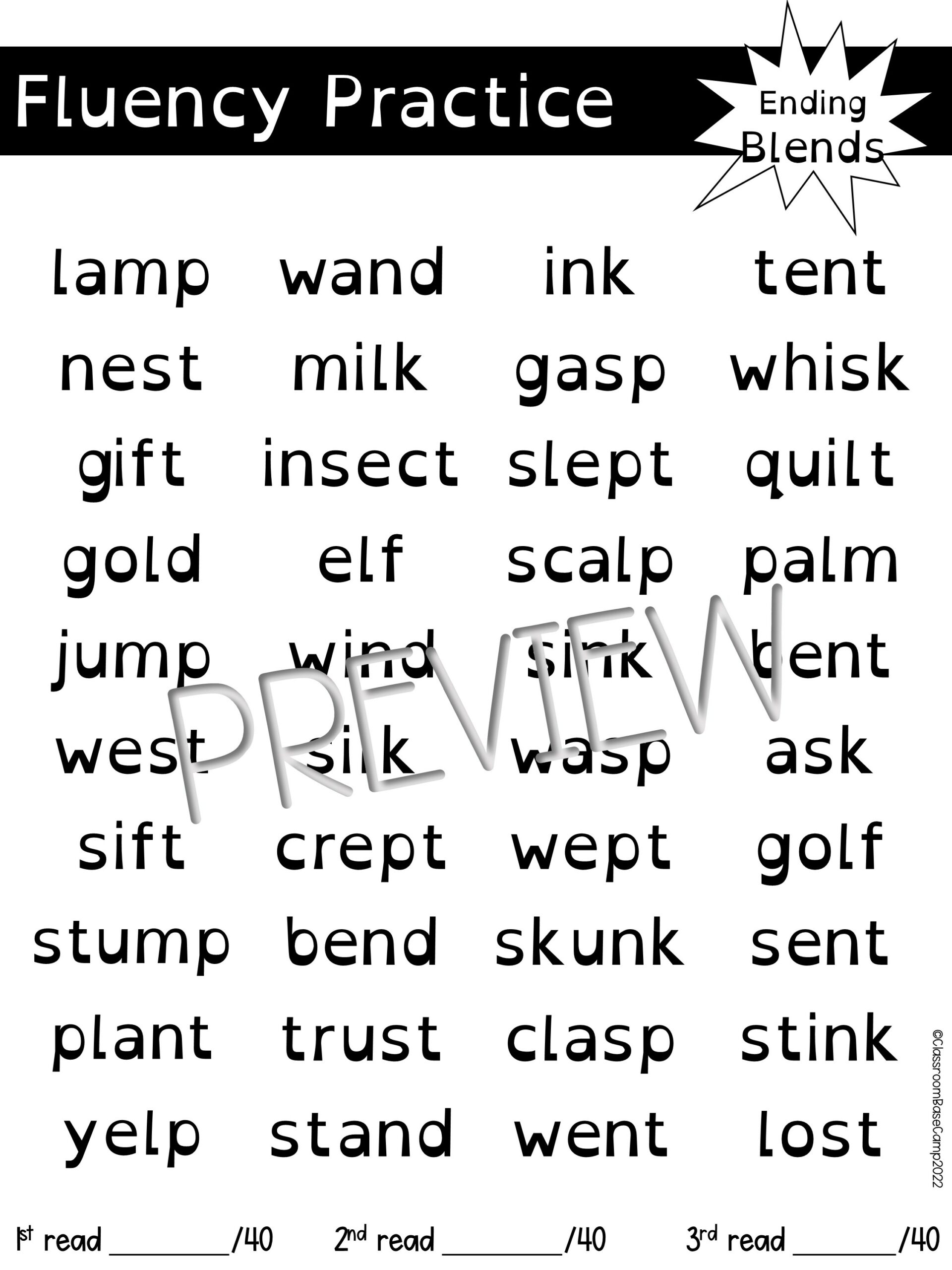 Ending Blends Worksheets Orton Gillingham Activities Made By Teachers