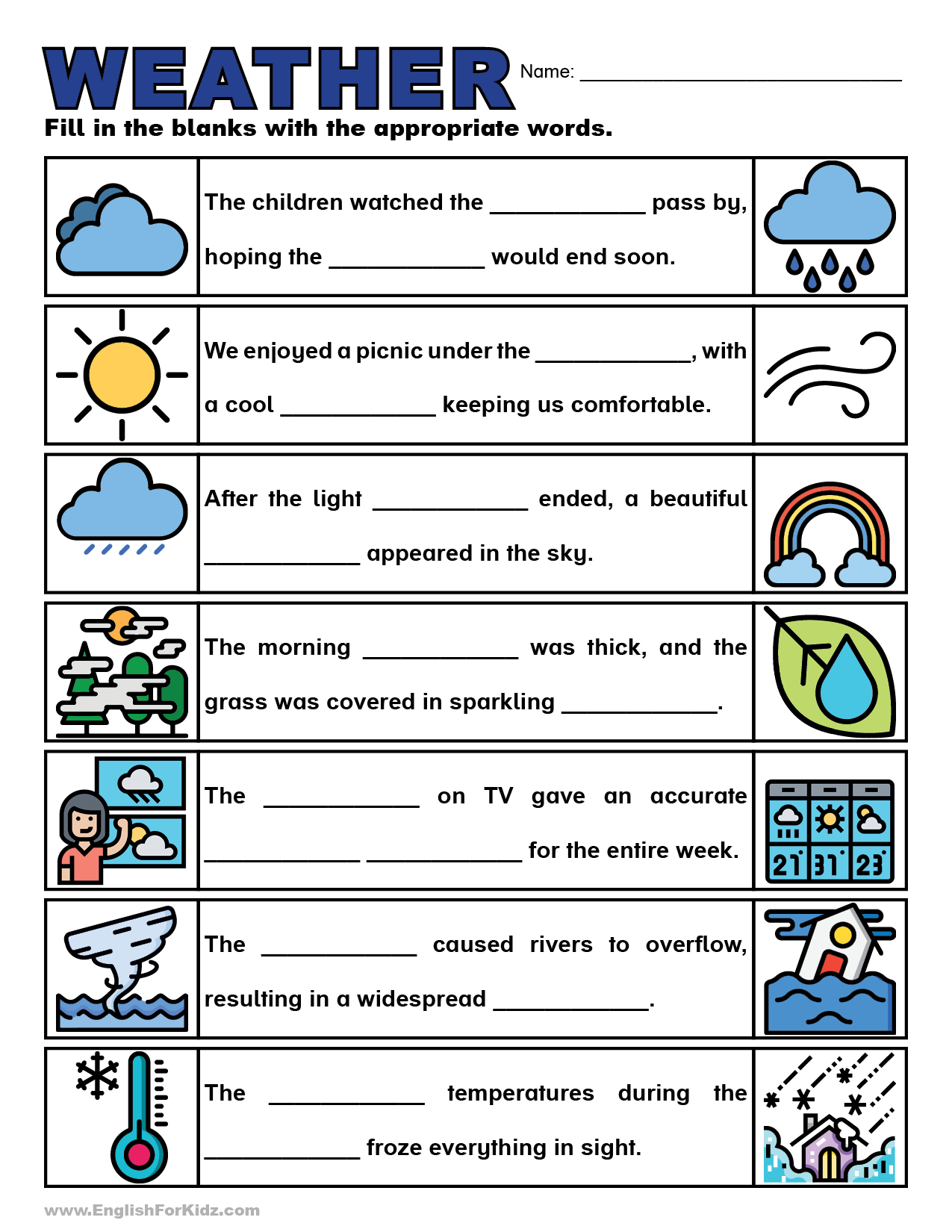 Printable Weather Worksheets