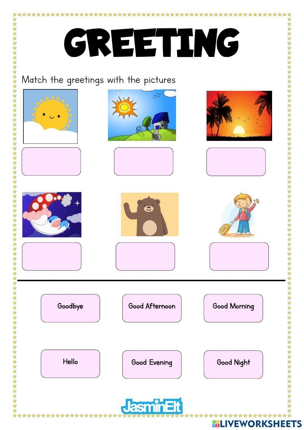English Greetings Activity Worksheets Library