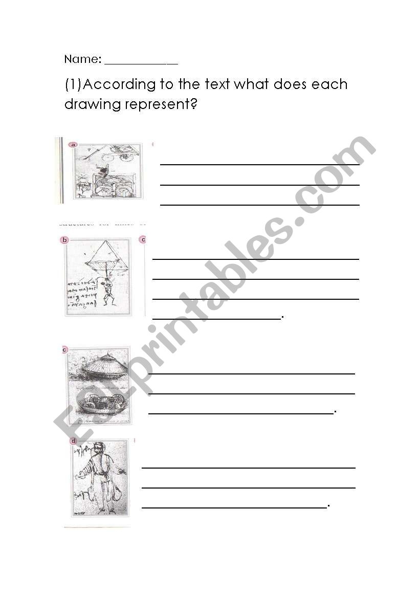 English Worksheets Leonardo Da Vinci English Worksheets Leonardo Da Vinci