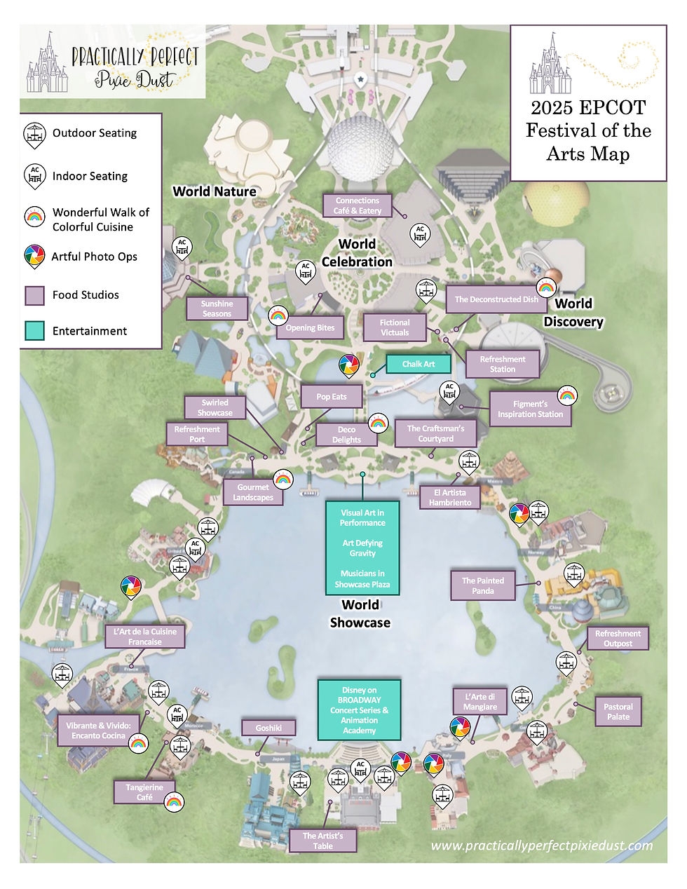 EPCOT Downloadable Cheat Sheets And Park Guide 2025 Practically Perfect Pixie Dust