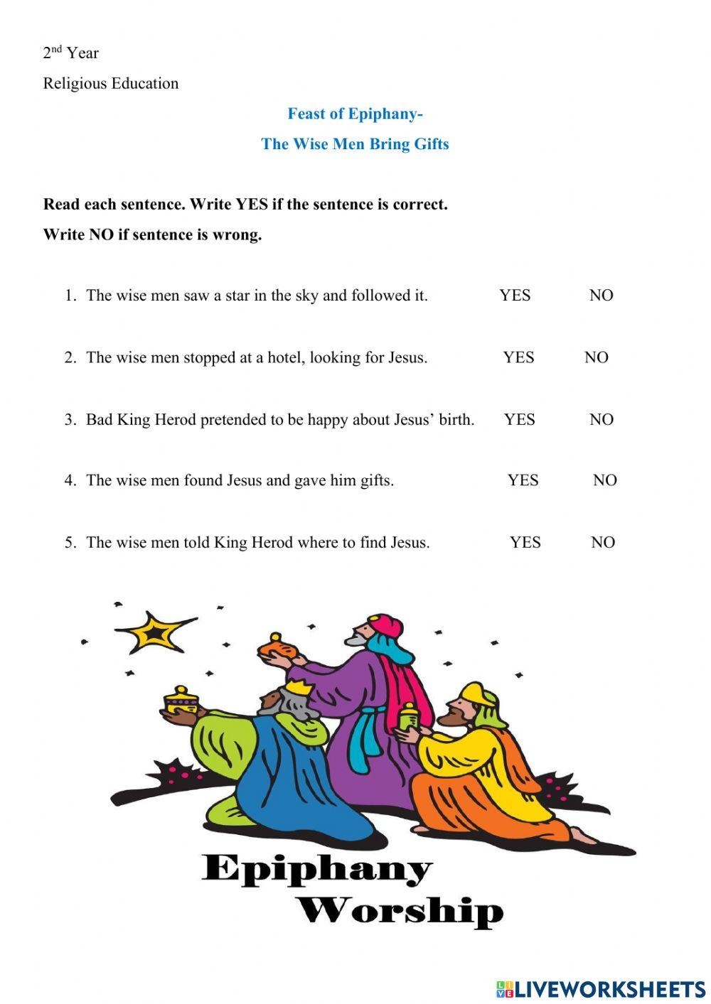 Epiphany Worksheet Worksheets Library