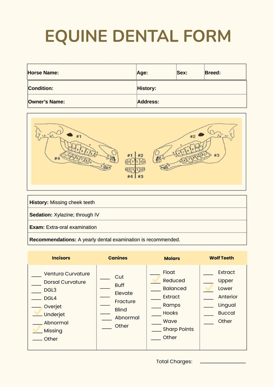 Feline Dental Chart Printable