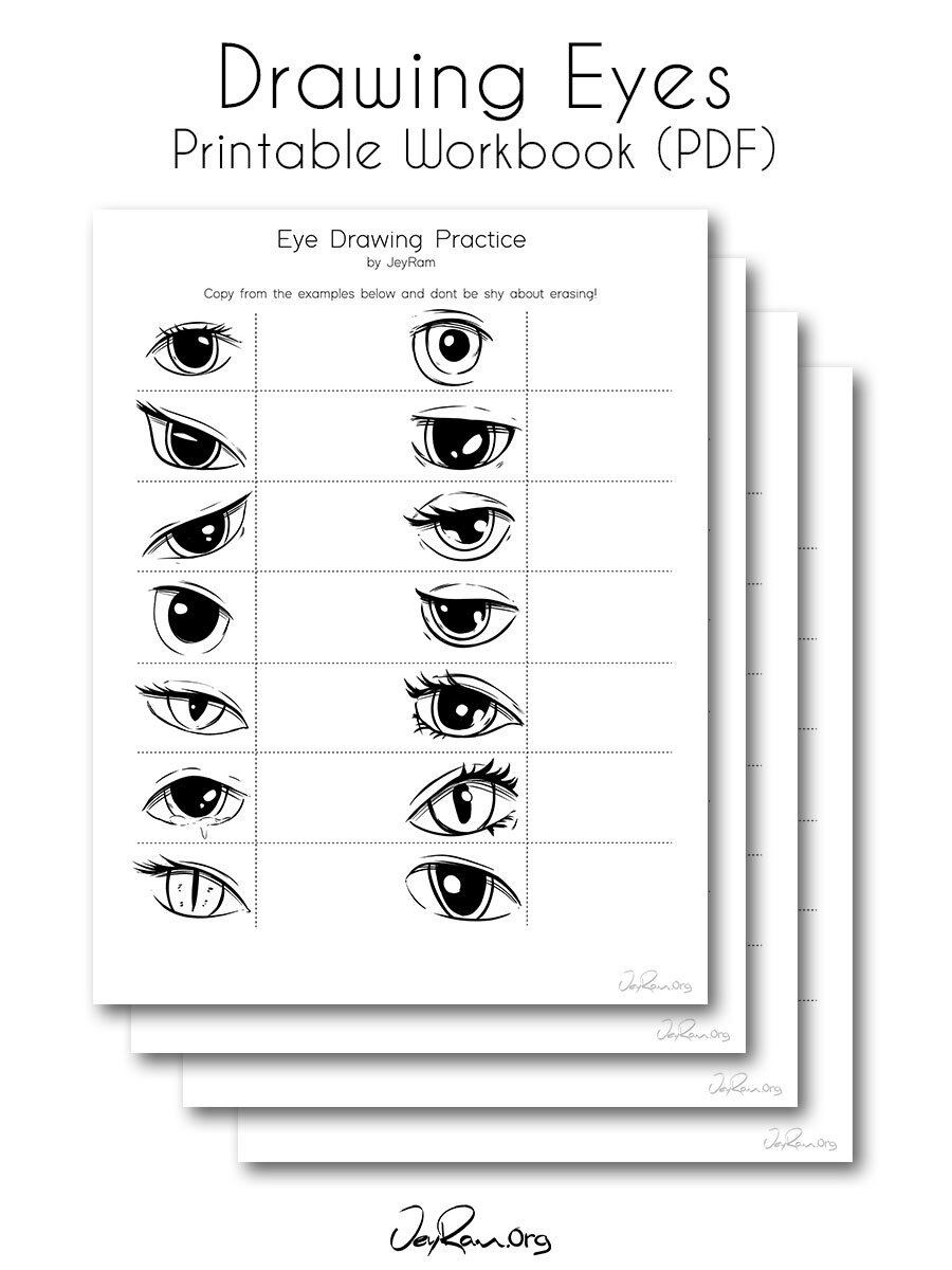 Eye Drawing Practice Printable PDF JeyRam Drawing Tutorials