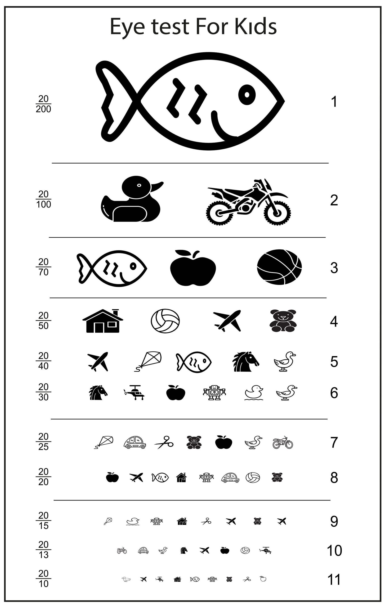 Eye Chart For Kids Printabl