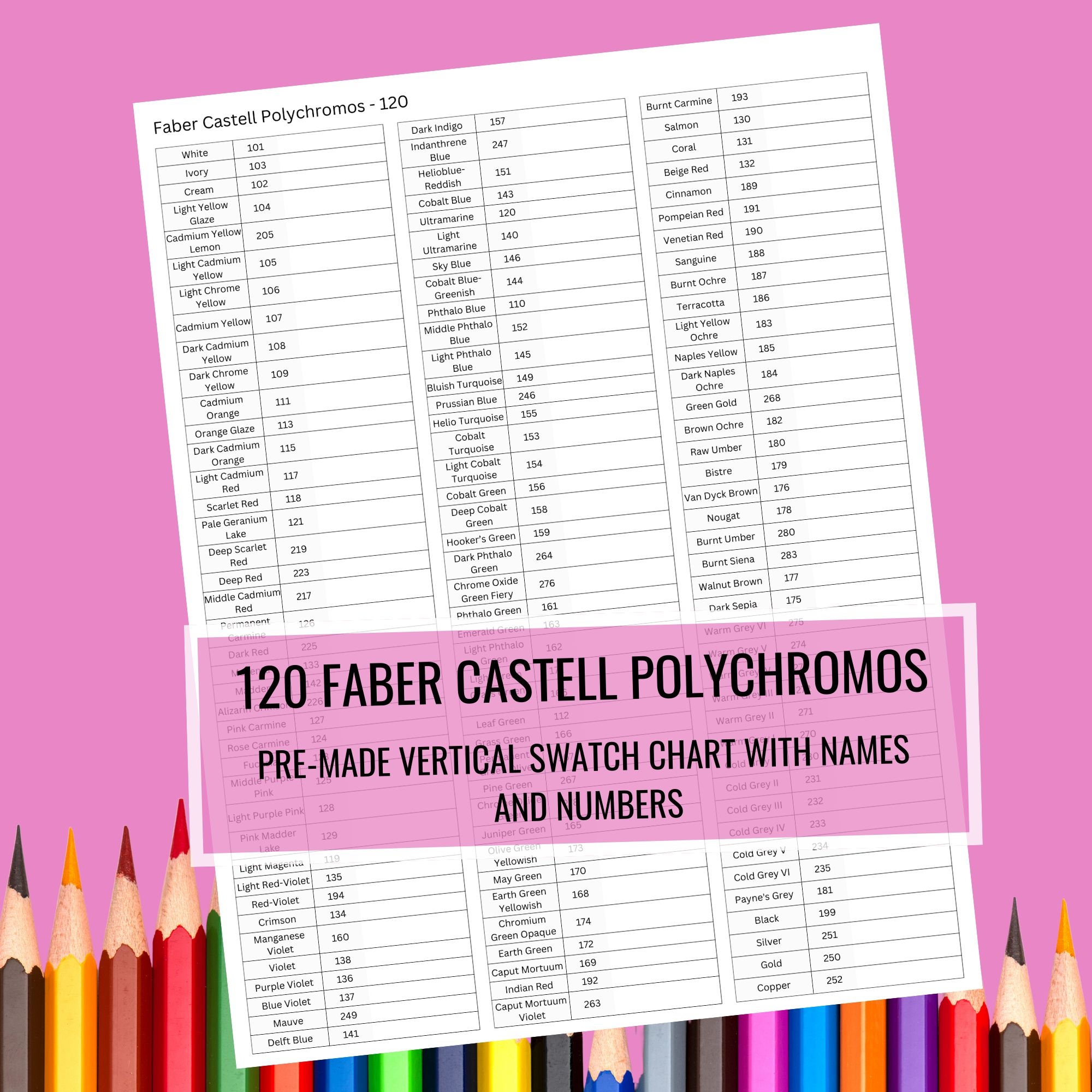 Faber Castell Color Chart Printable Blank