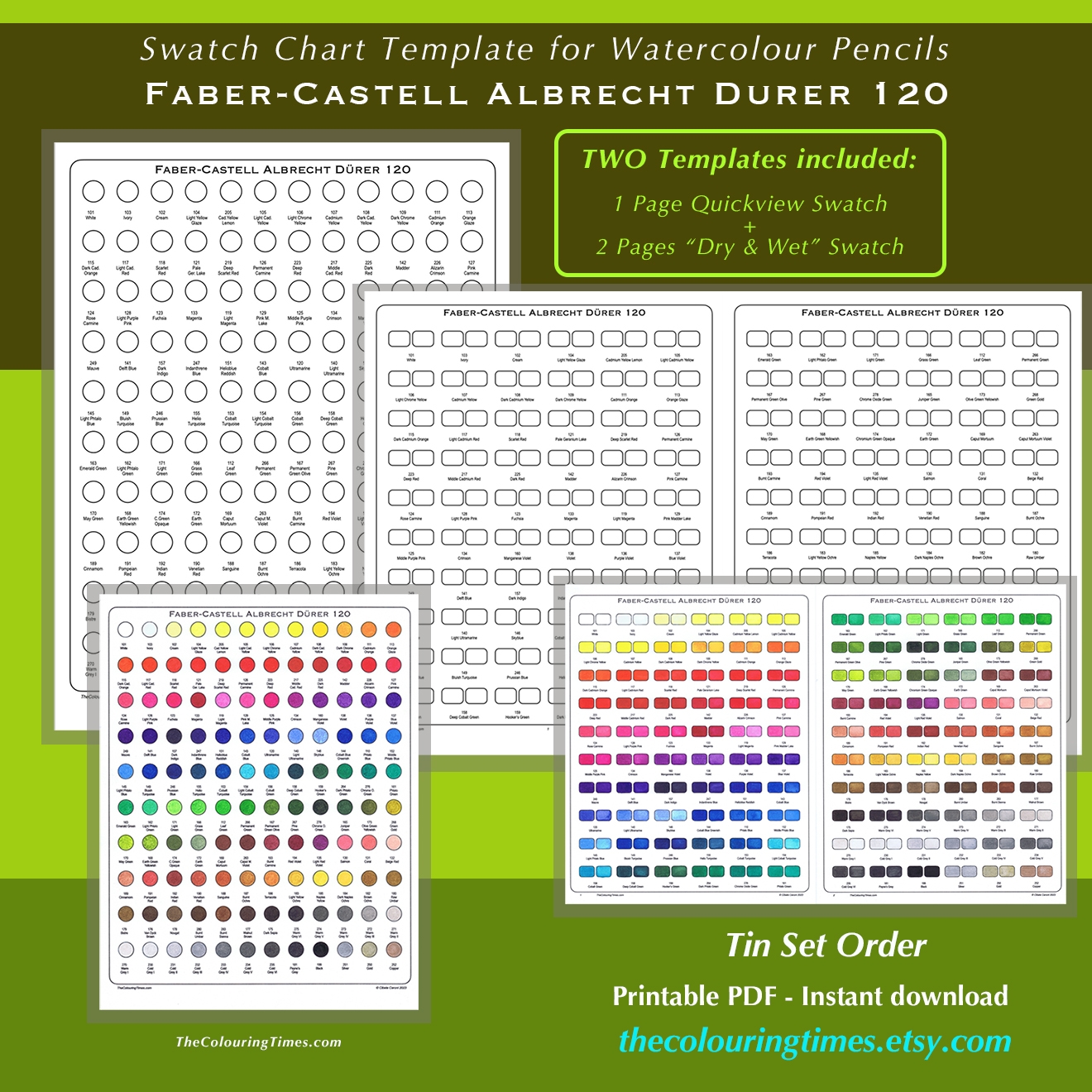 Faber Castell A Durer 120 Swatch Template PDF Payhip