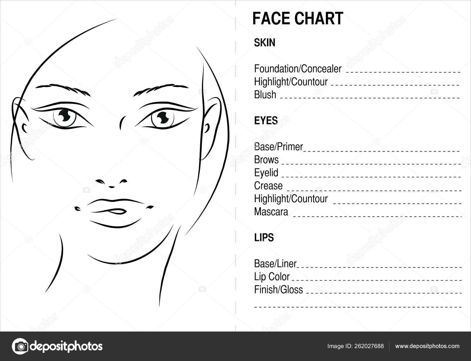 Face Chart Makeup Artis Blank Face Charts Stock Photo YAYImages 262027688