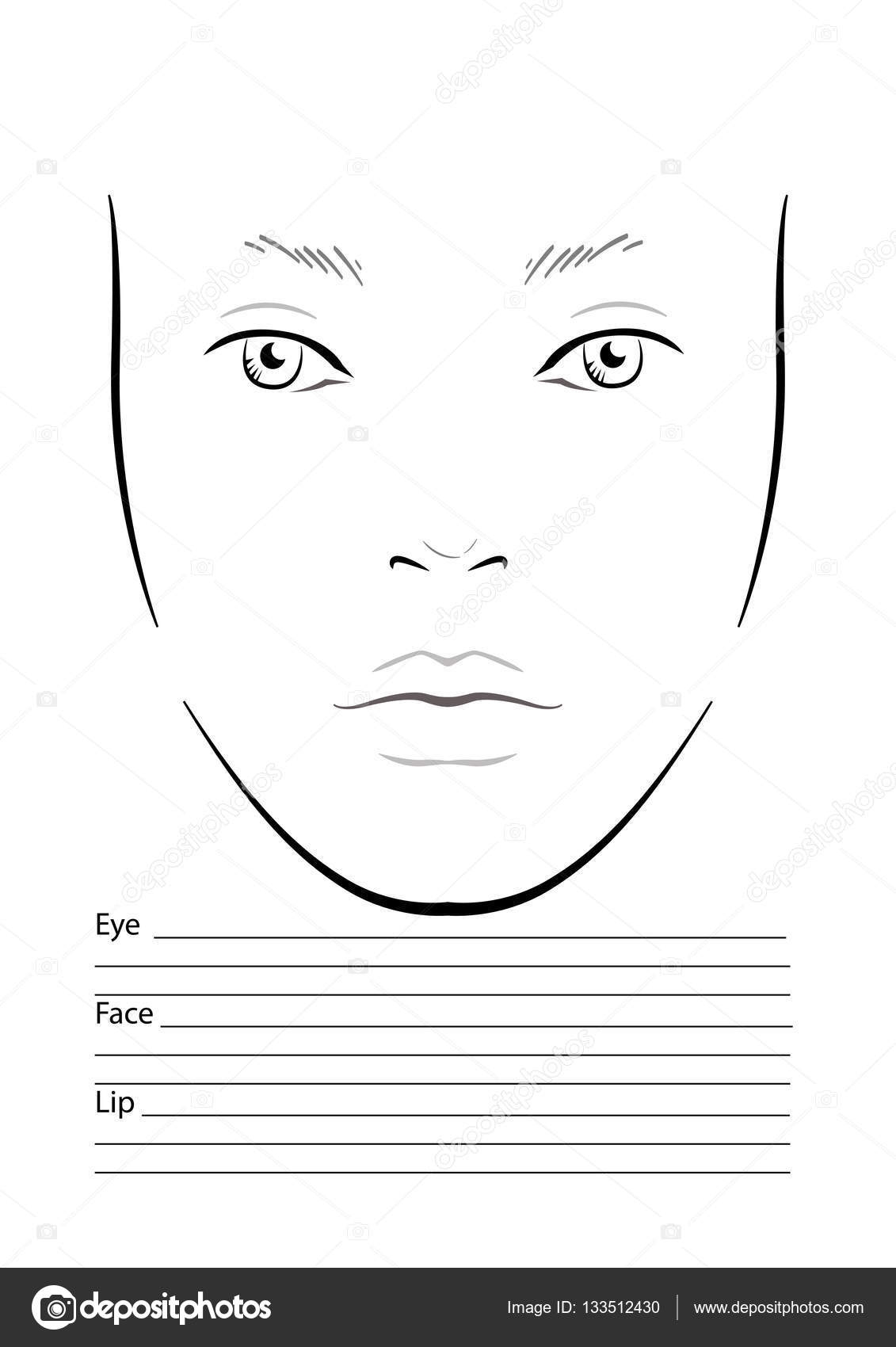 Free Printable Blank Face Chart Makeup