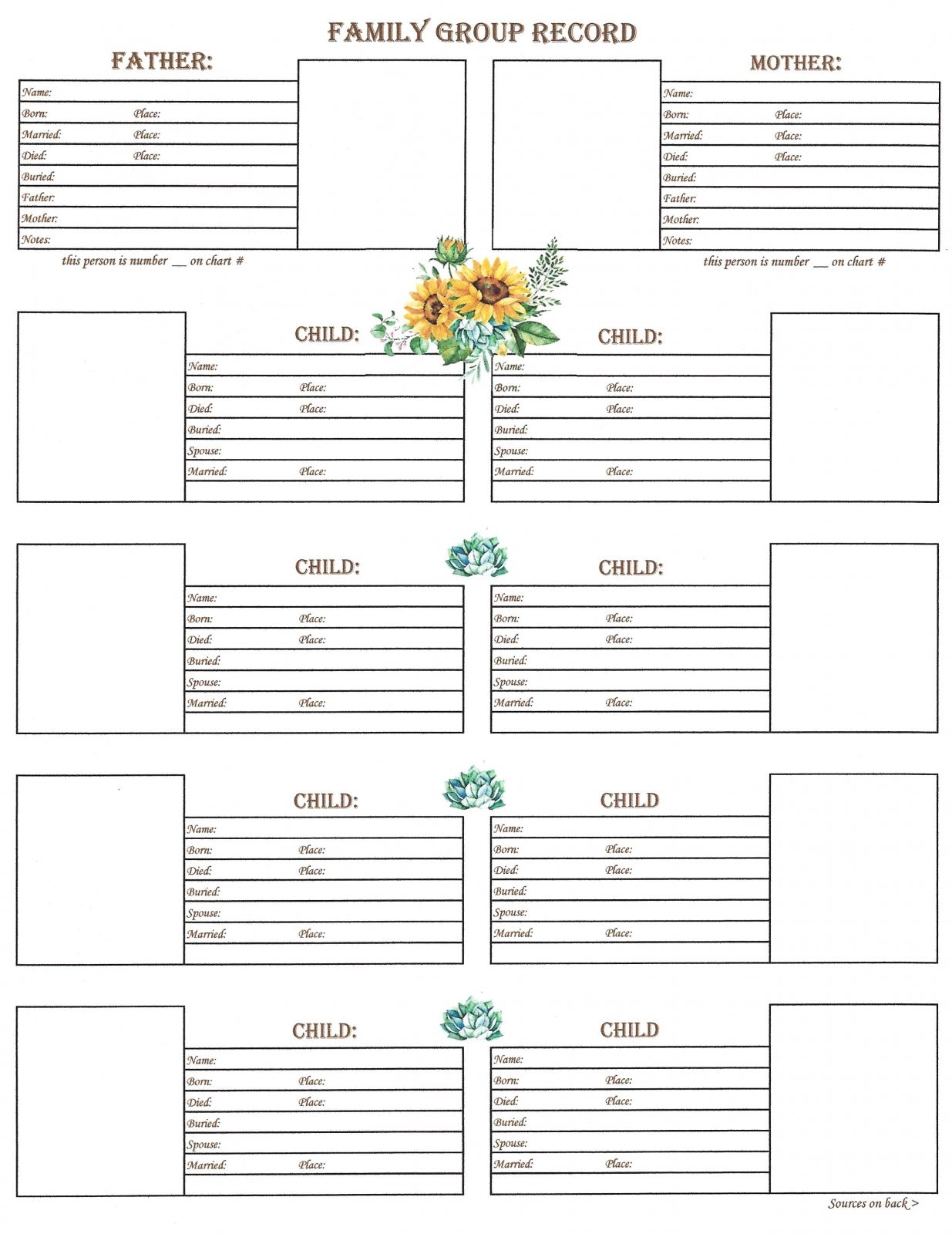 Genealogy Charts Printable