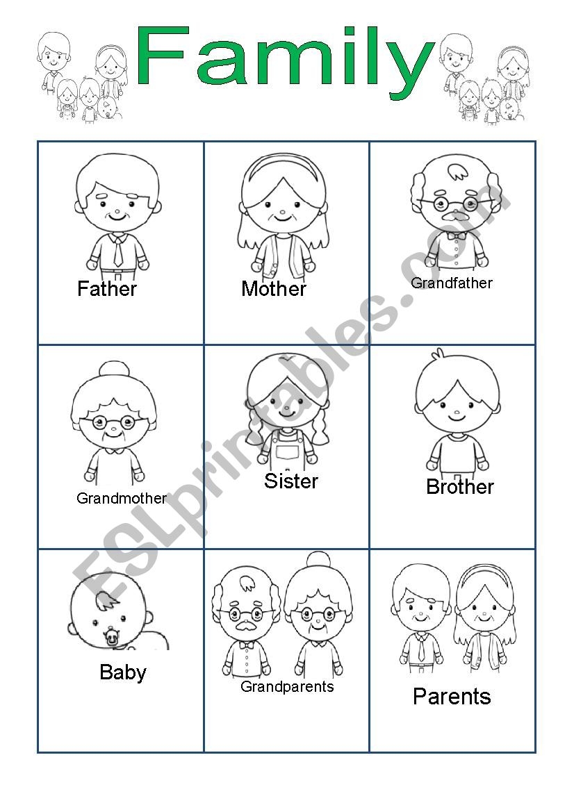 Family For Kindergarten ESL Worksheet By Andang