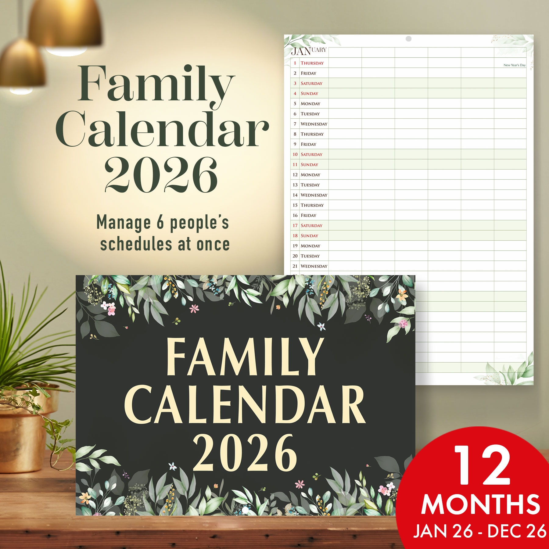2026 Family Calendar Printable