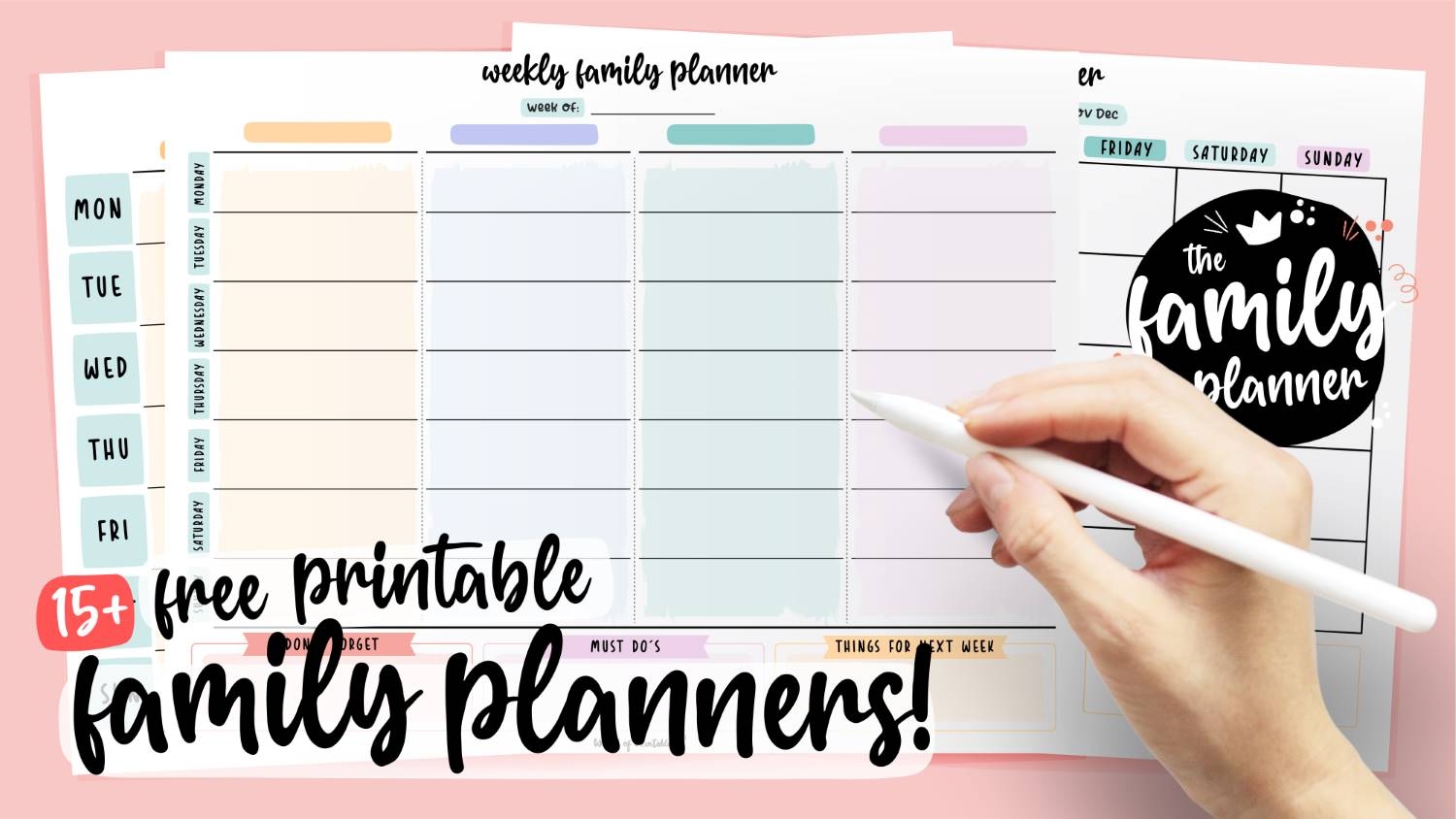Family Planner World Of Printables