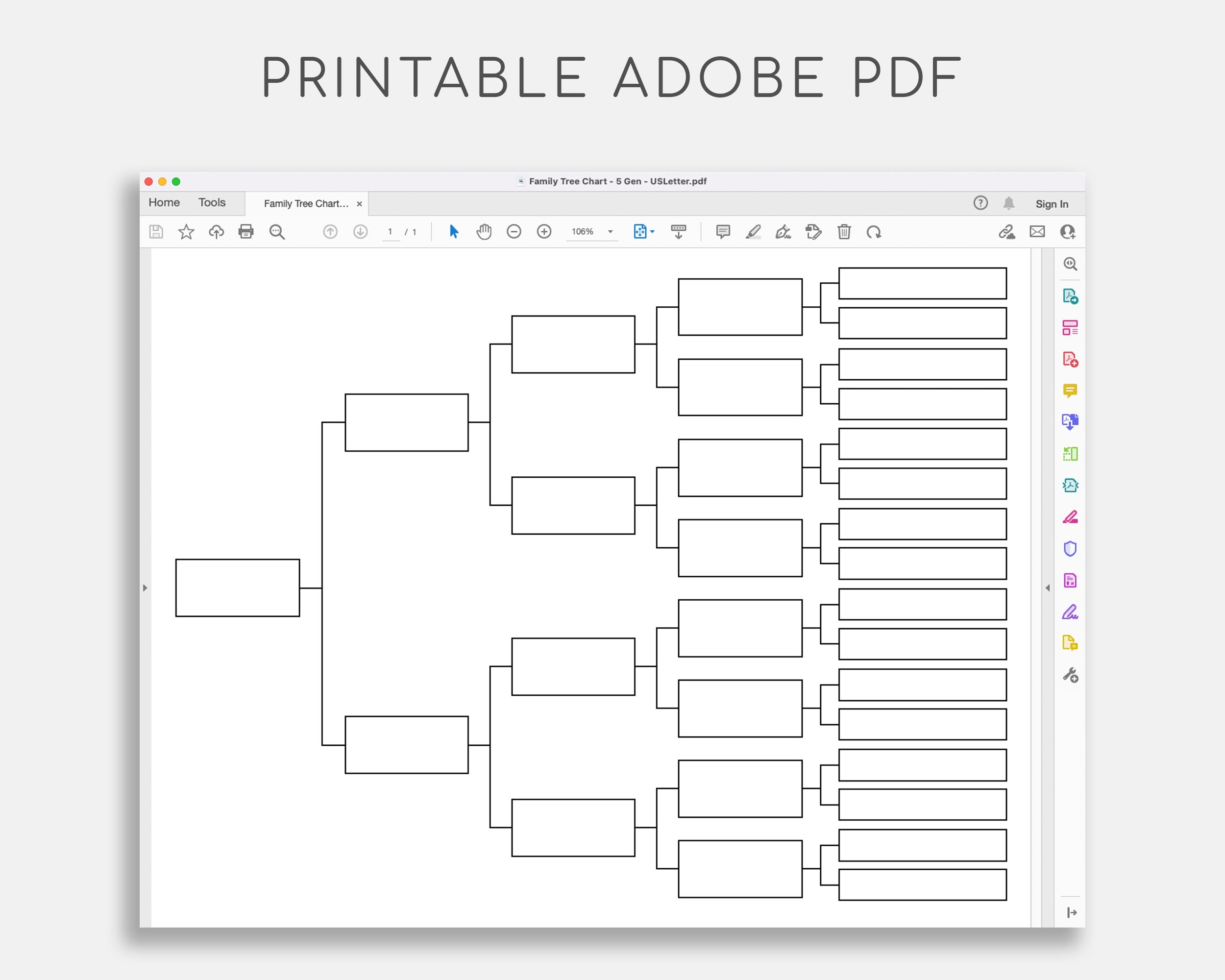 Family Tree Chart Pedigree Chart Genealogy Template Ancestral Chart Etsy