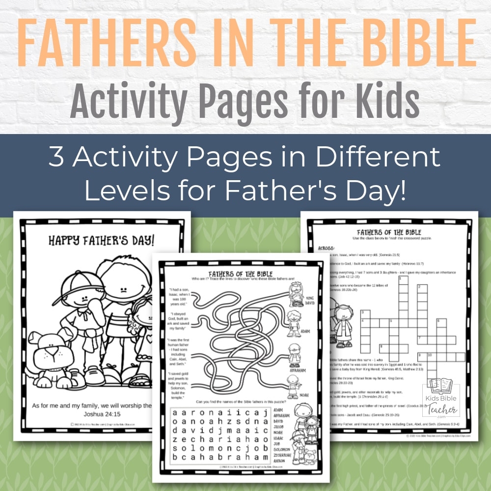 Fathers In The Bible Activity Pages Kids Bible Teacher Fathers In The Bible Activity Pages Kids Bible Teacher