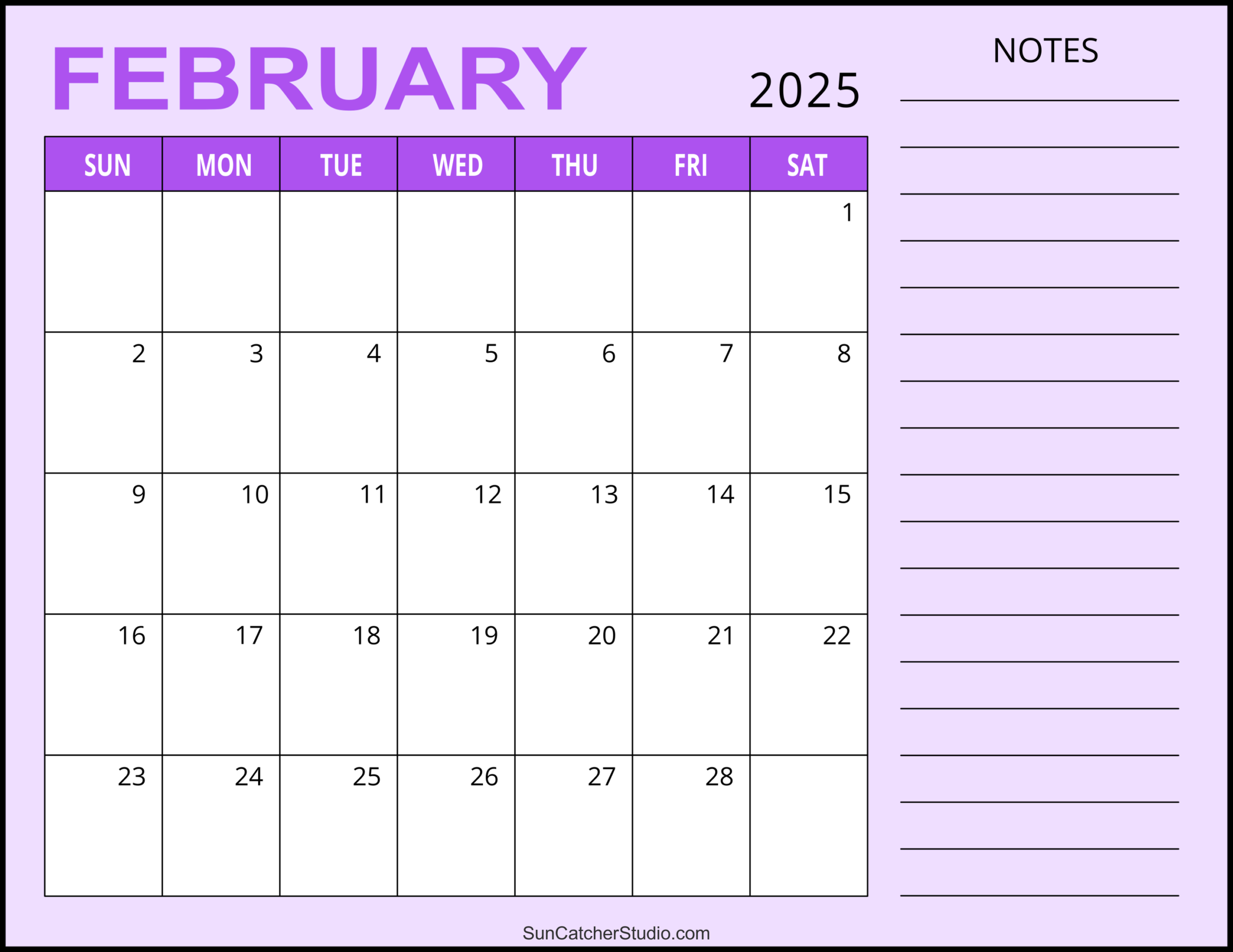 February 2025 Calendar Free Printable Free Printables 