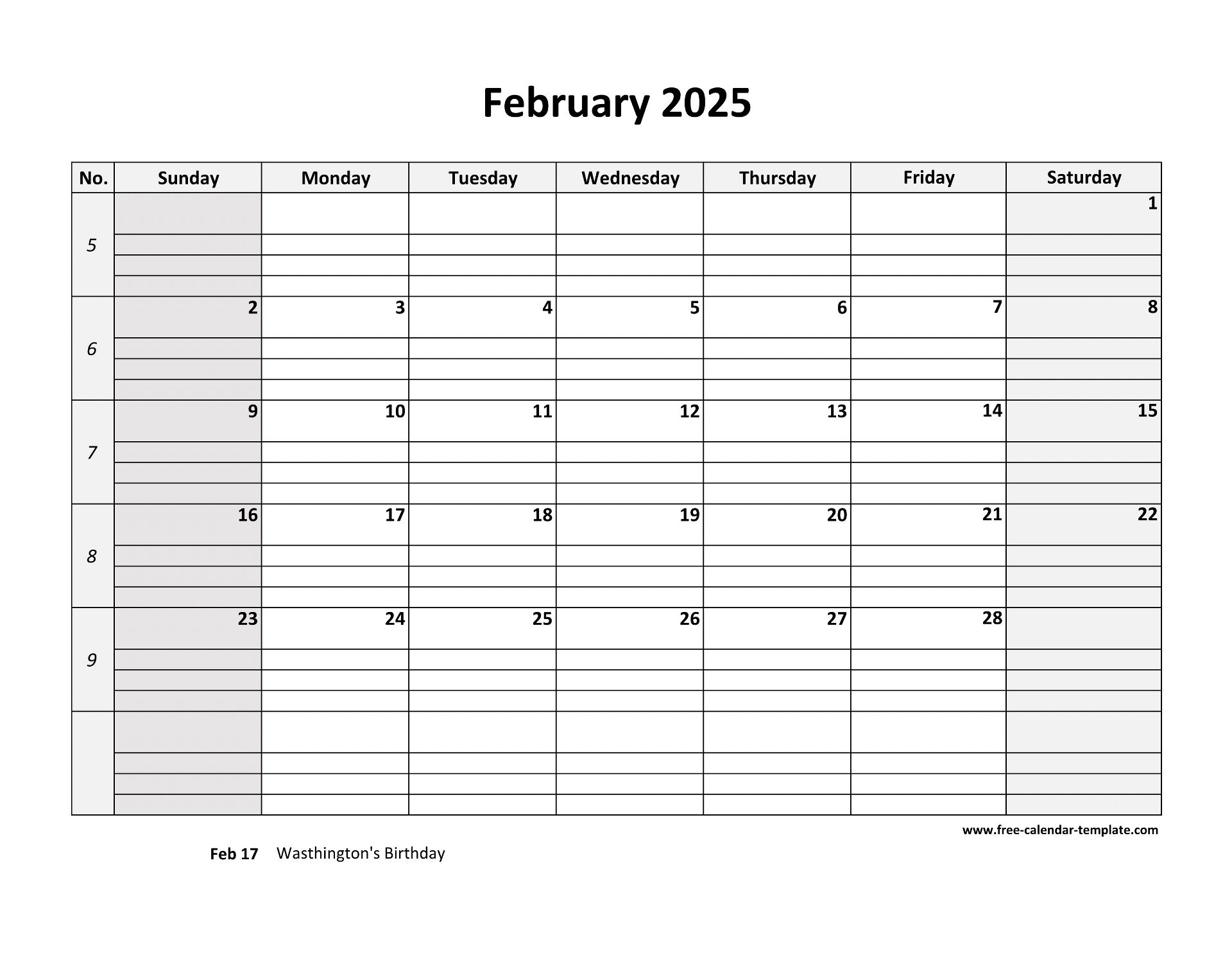 February Free Printable Calendar