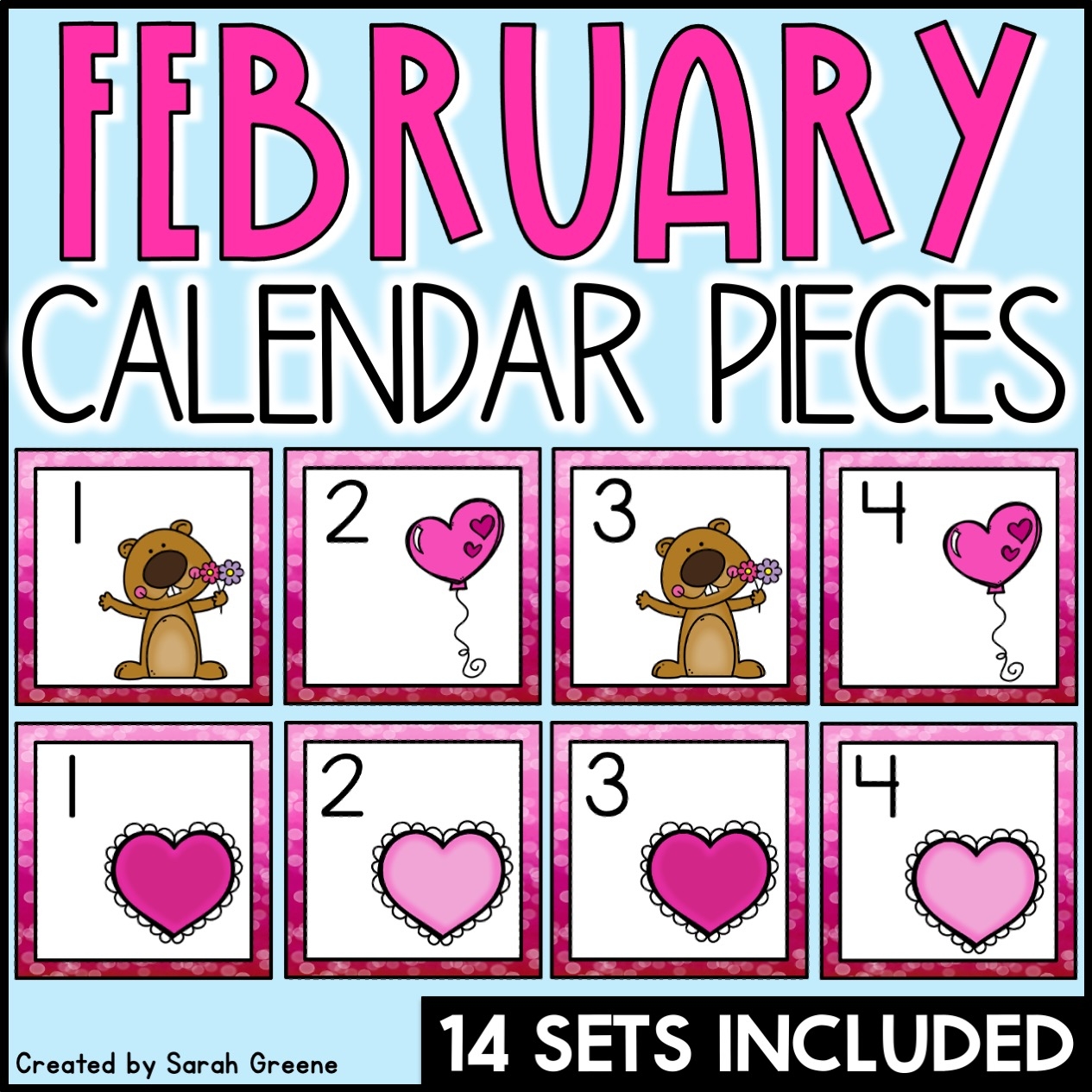 February Calendar Pieces Made By Teachers