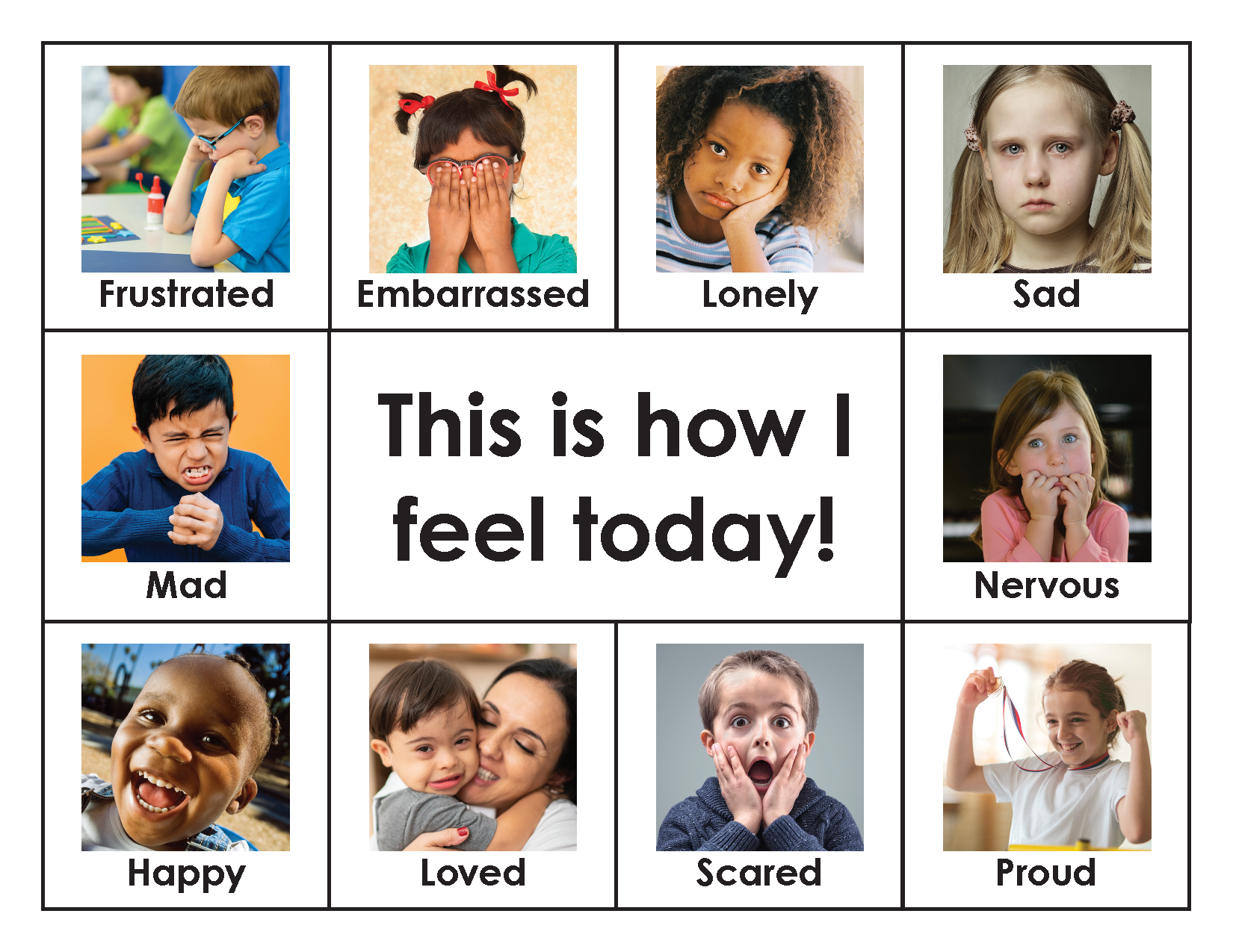 Feeling Faces This Is How I Feel Today Chart And Template National Center For Pyramid Model Innovations