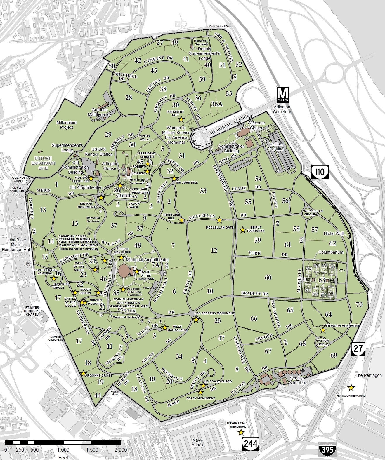File Arlington National Cemetery Map 2013 jpg Wikimedia Commons