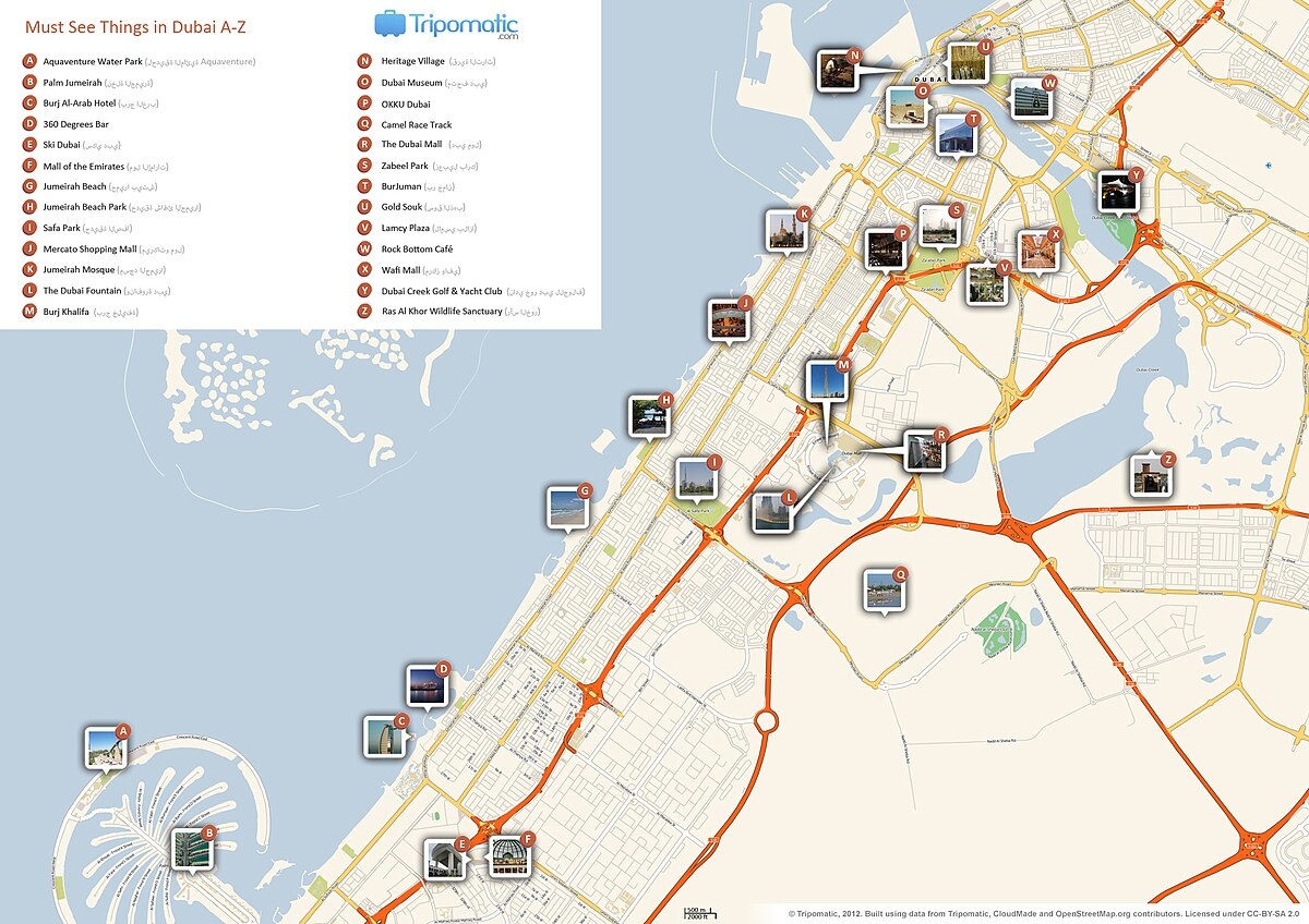 File Dubai Printable Tourist Attractions Map jpg Wikimedia Commons
