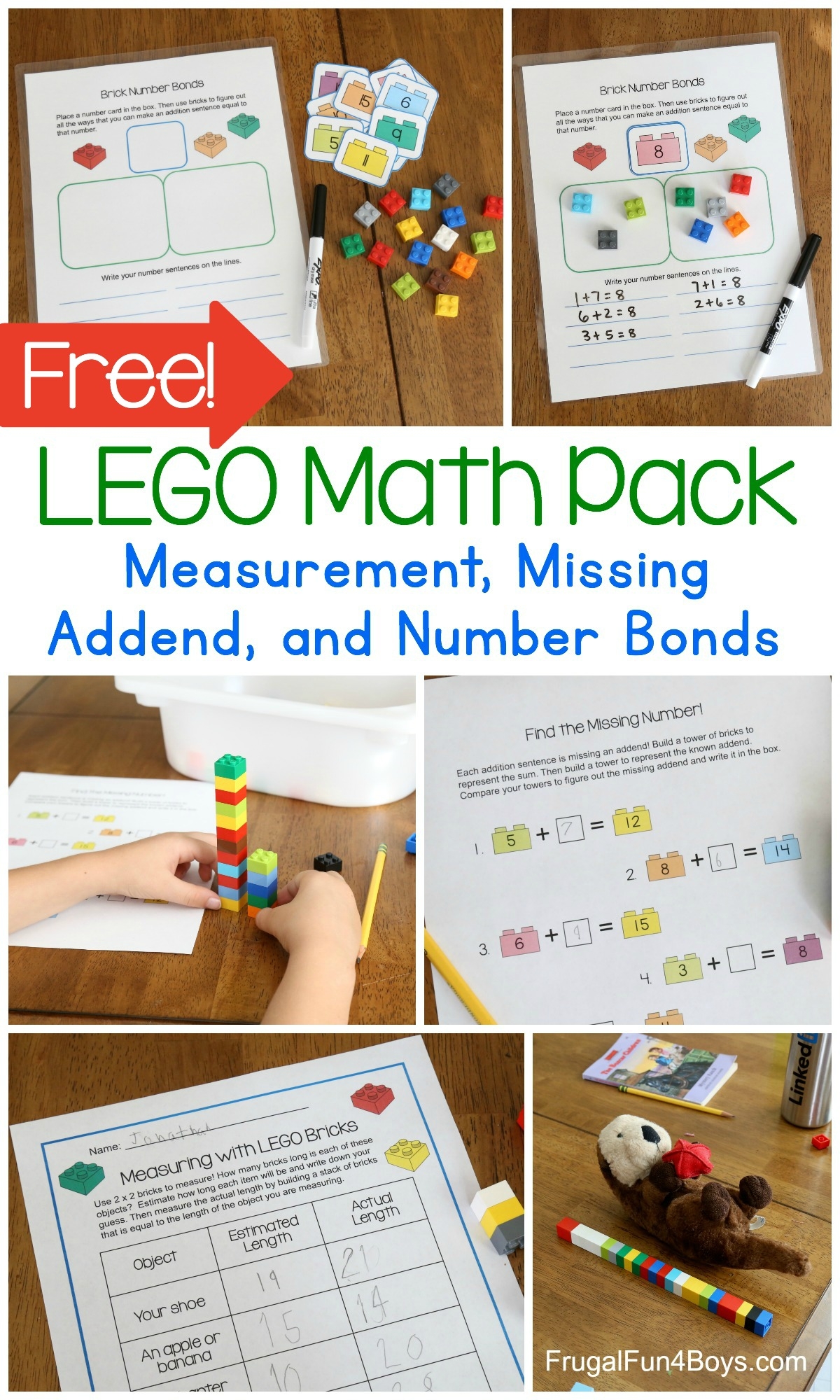 First Grade Math With LEGO Bricks Printable Pack Frugal Fun For Boys And Girls