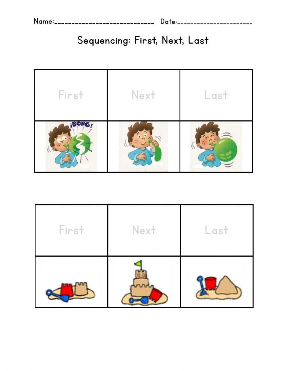 First Next Then Finally Worksheets Worksheets Library