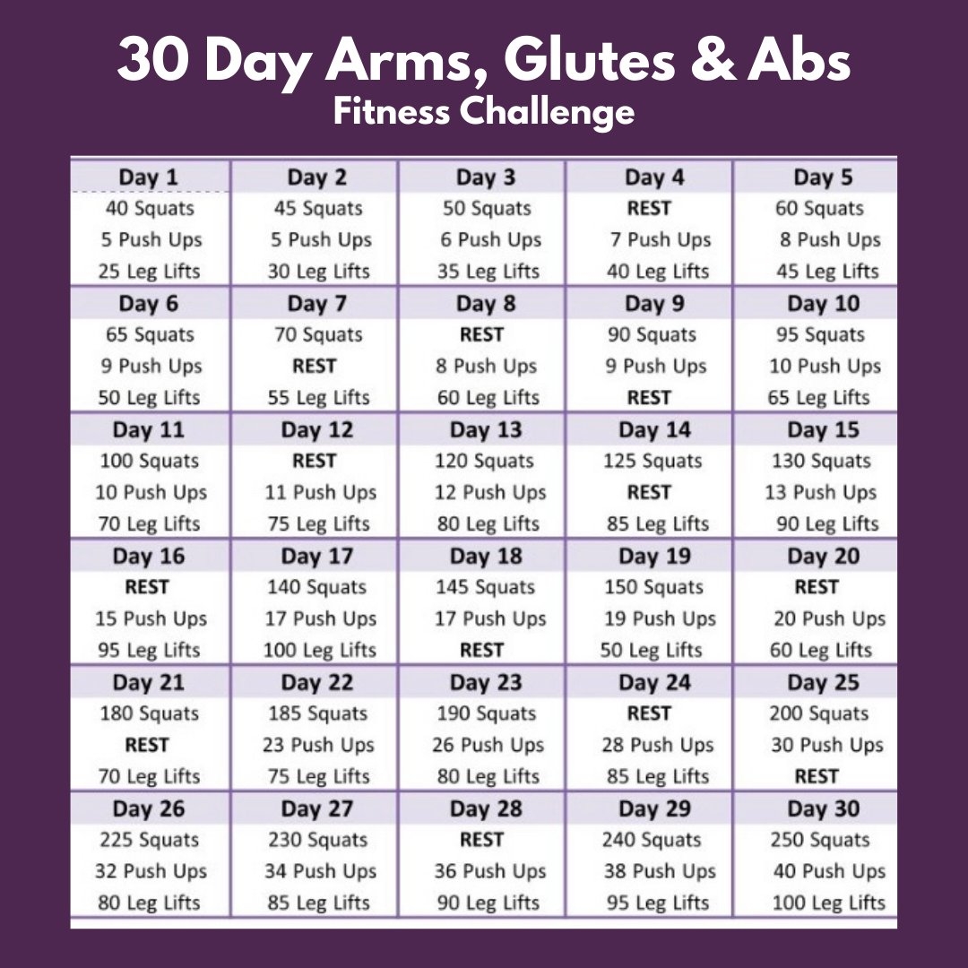 Printable 30 Day Ab Challenge Chart Printable 30 Day Ab Challenge Chart