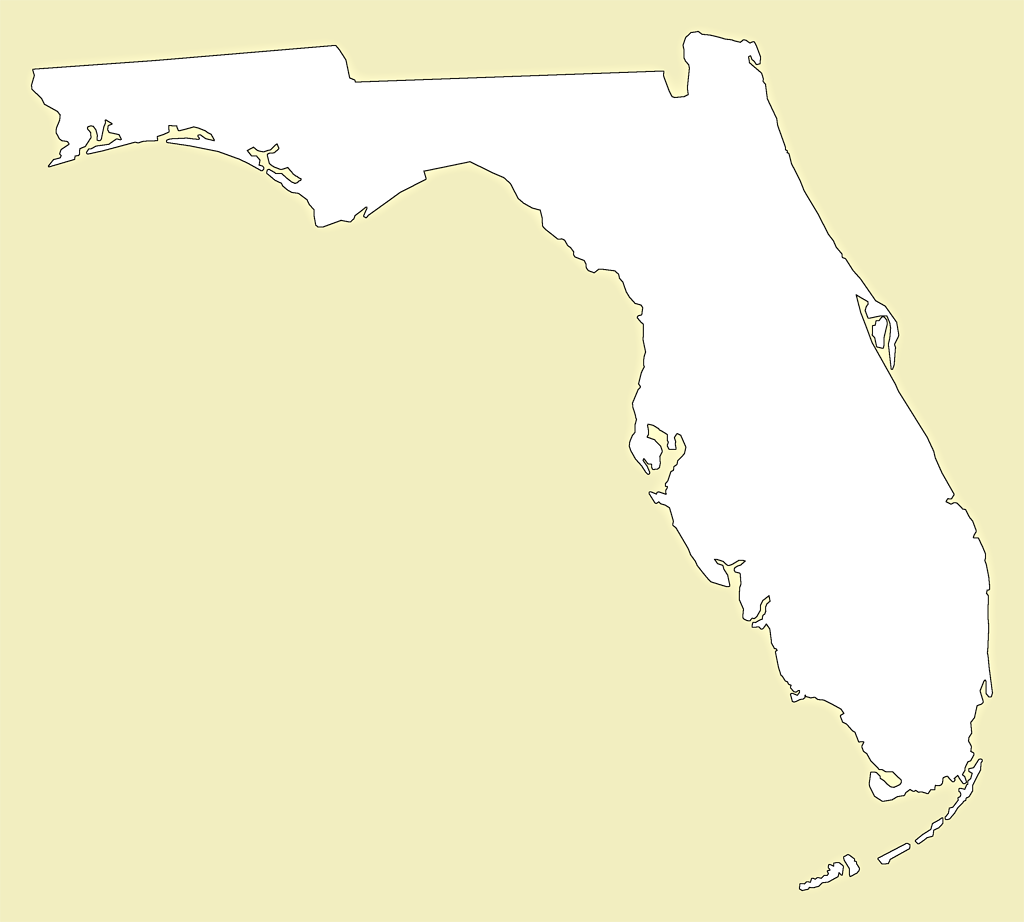 Blank Map Of Florida Printable