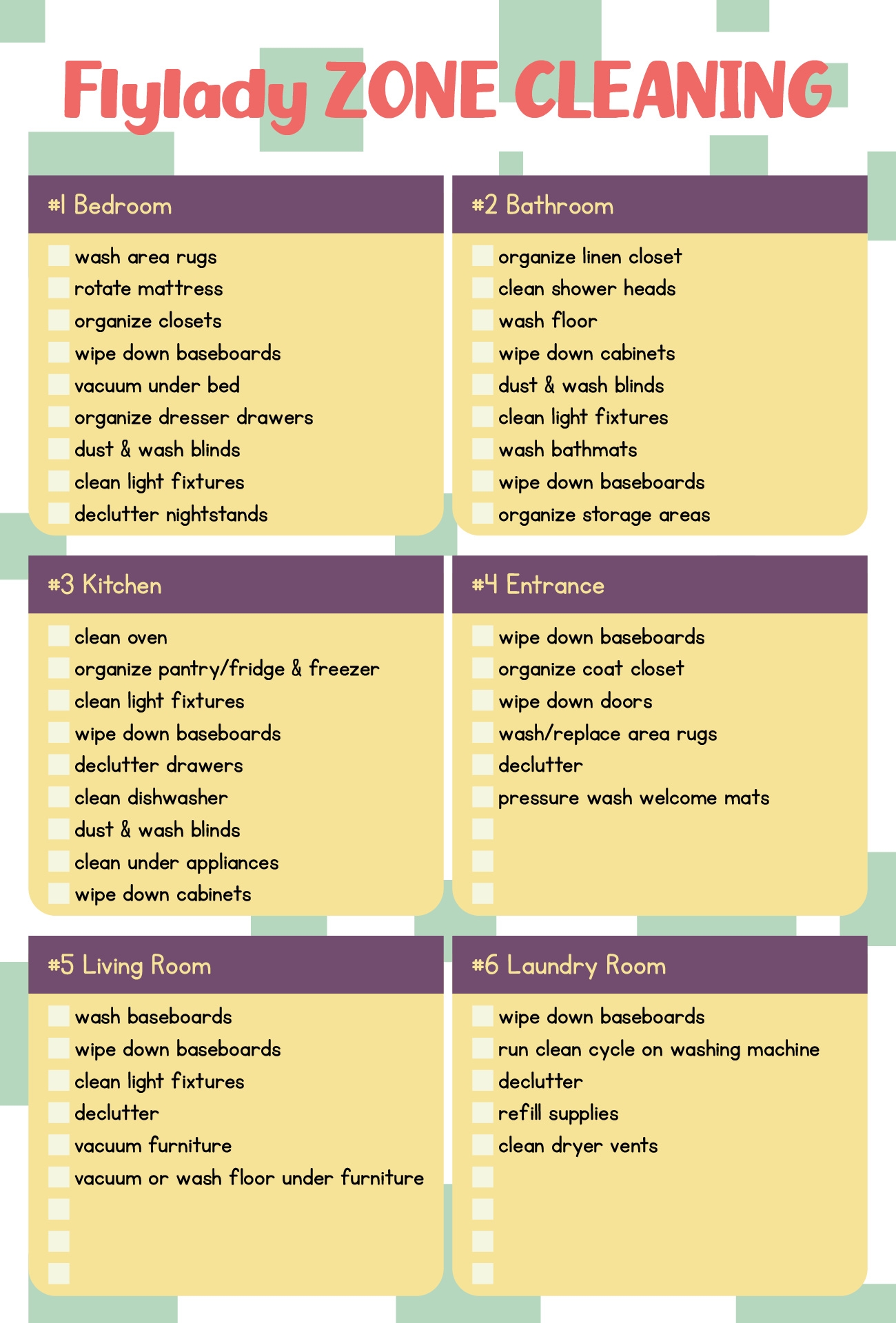 FlyLady Checklists 12 Free PDF Printables Printablee FlyLady Checklists 12 Free PDF Printables Printablee