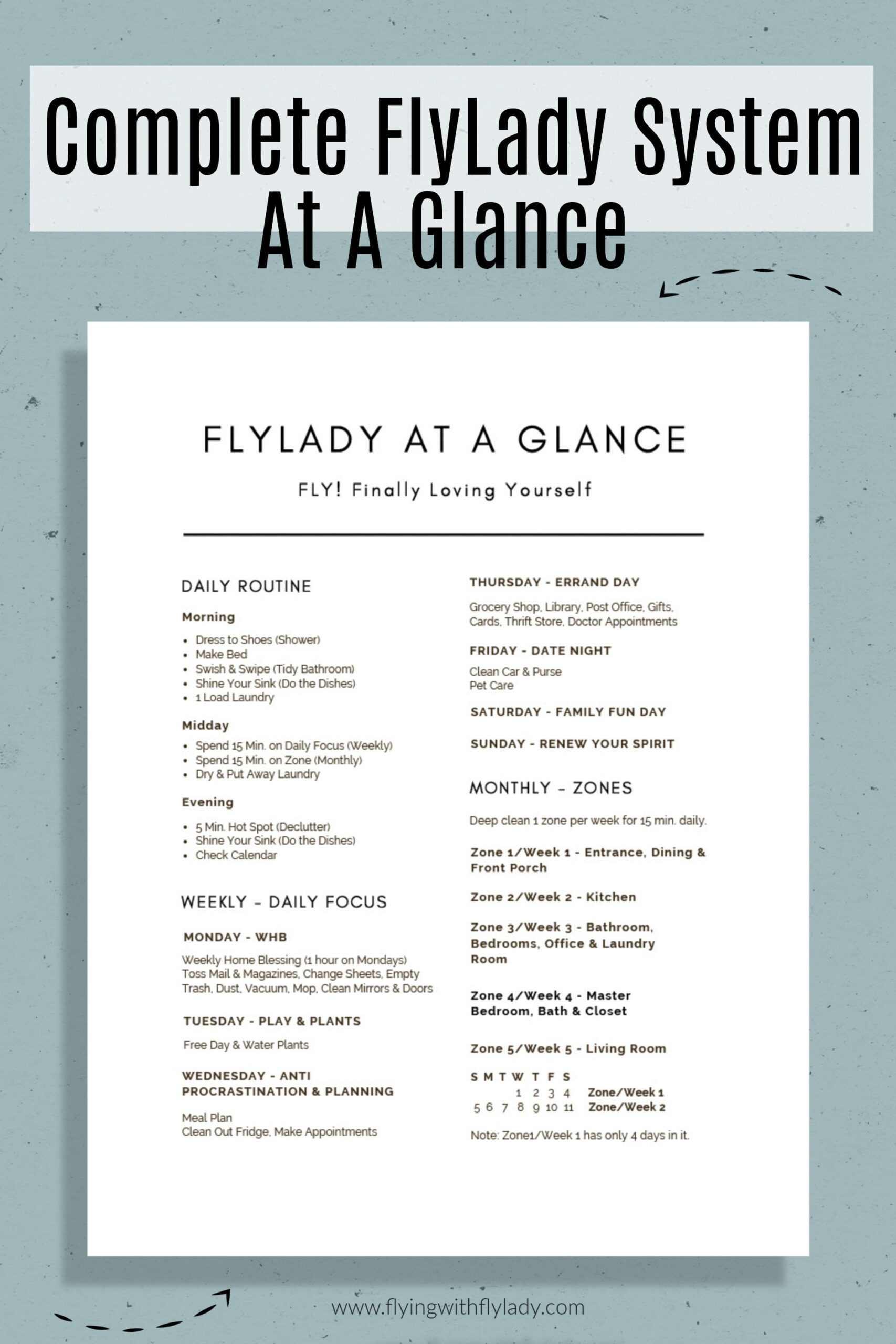 Flylady Printable Charts