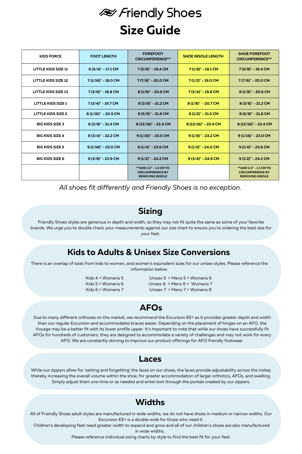 Childrens Place Printable Shoe Size Chart