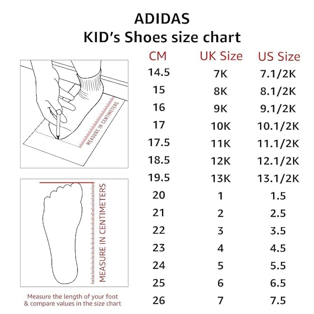 Adidas Printable Shoe Size Chart