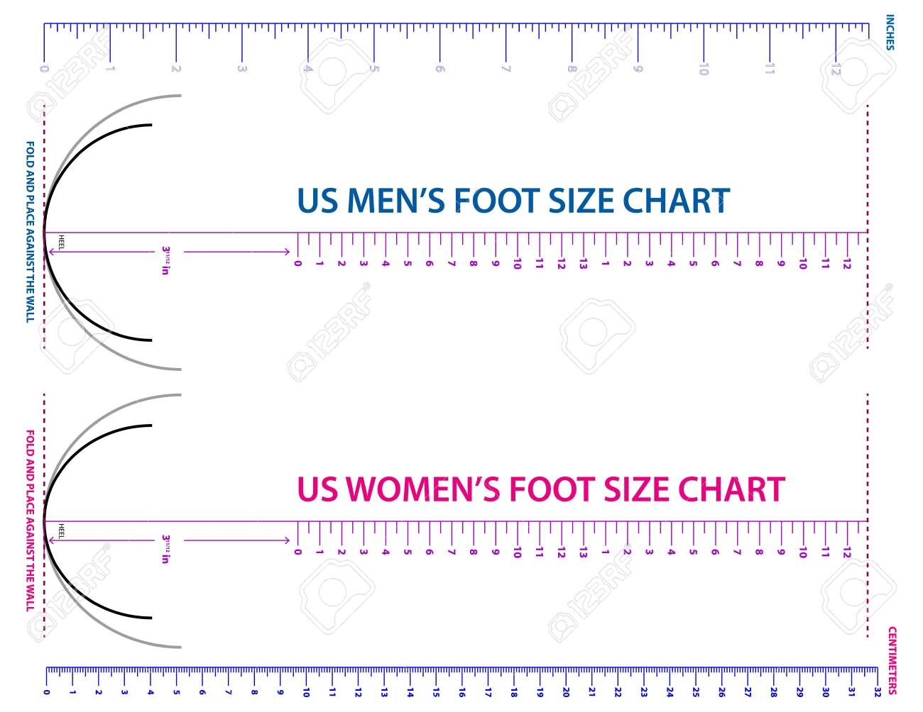 Printable Foot Size Chart Women