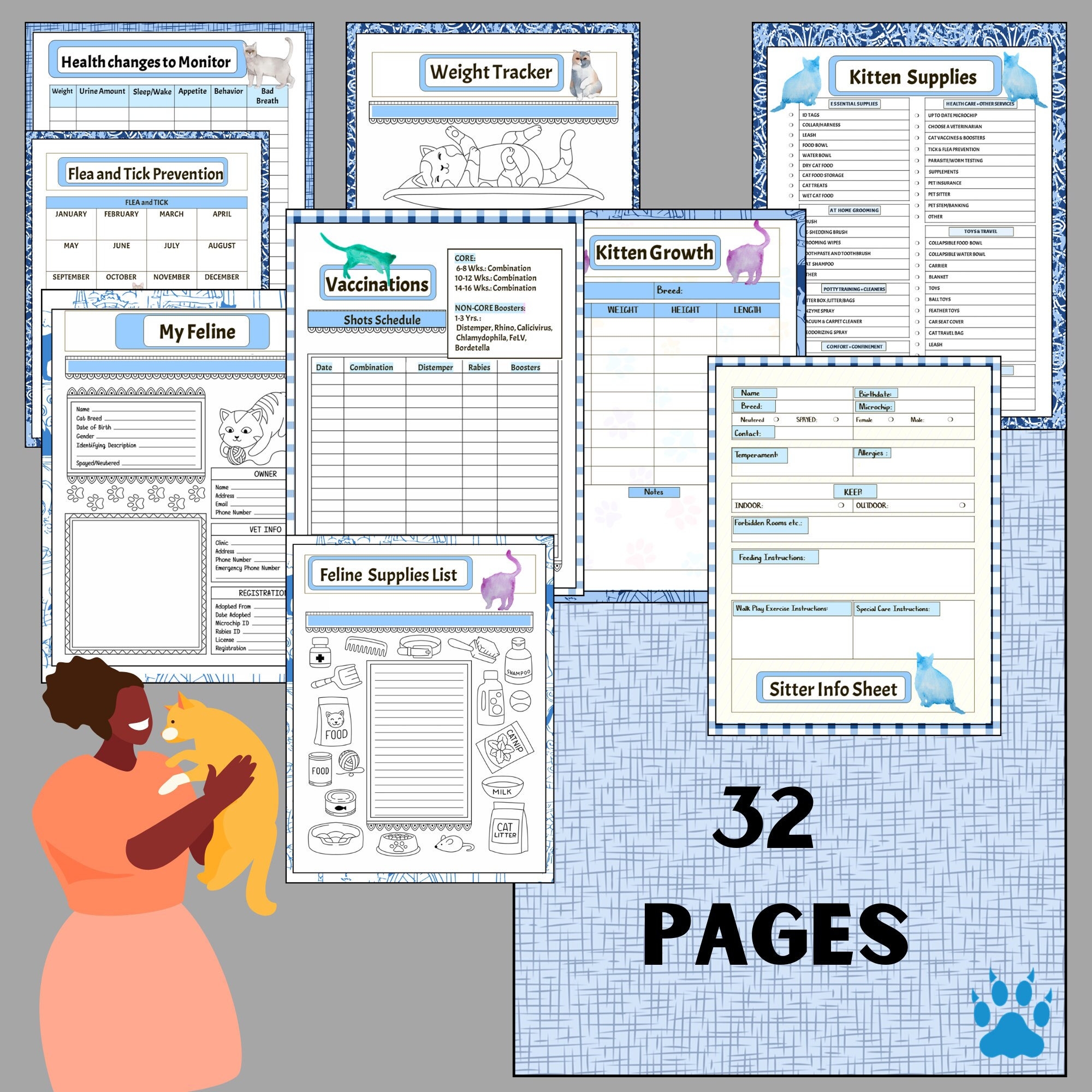 Foster Kitten Chart Etsy Singapore