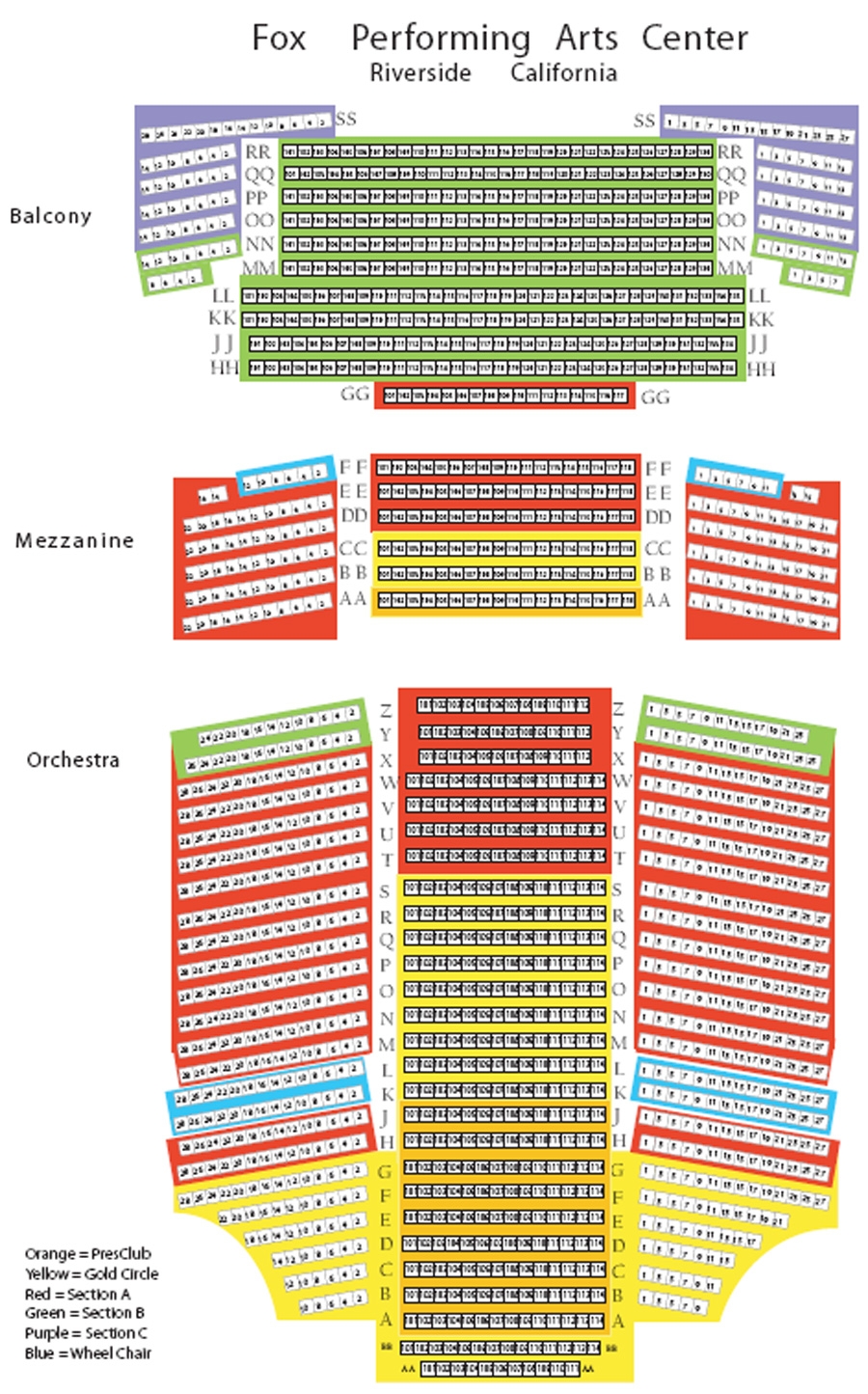 Fox Performing Arts Center Seating Chart Theatre In LA