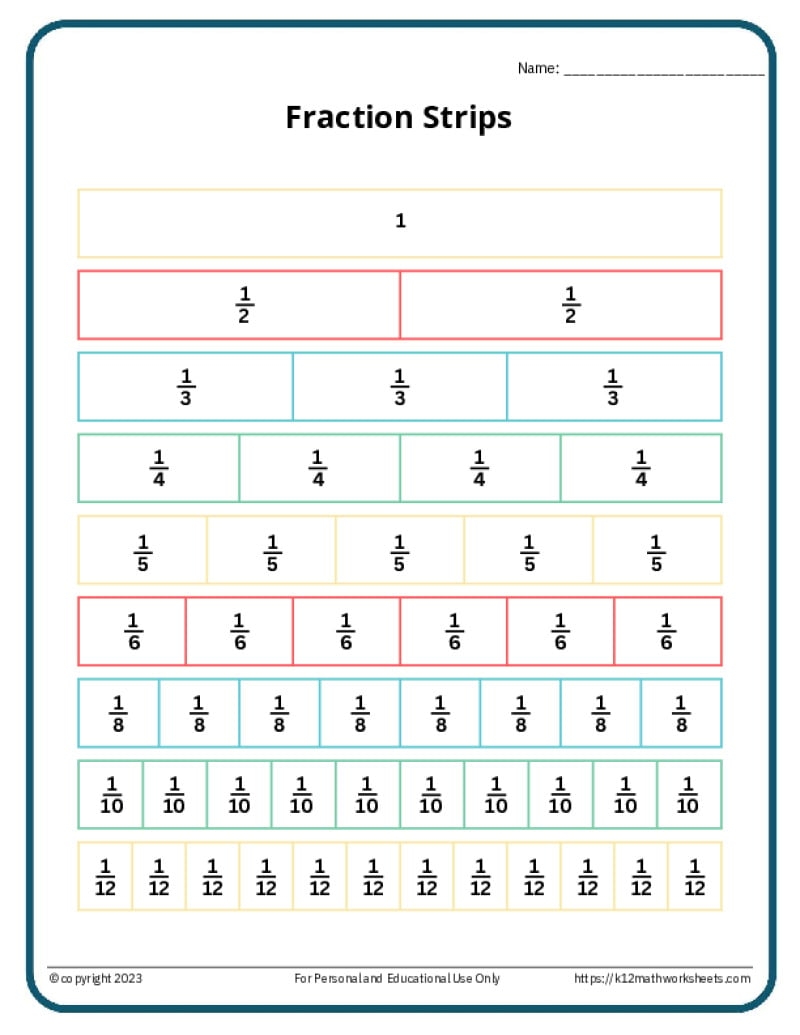 Fractions Worksheets K12 Math Worksheets