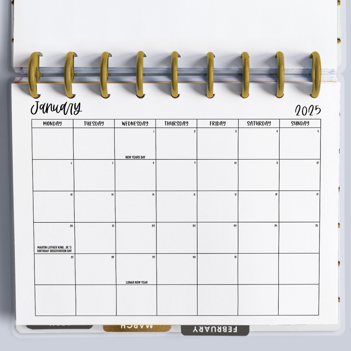 Free 2026 2025 Printable Calendar With Monday And Sunday Start