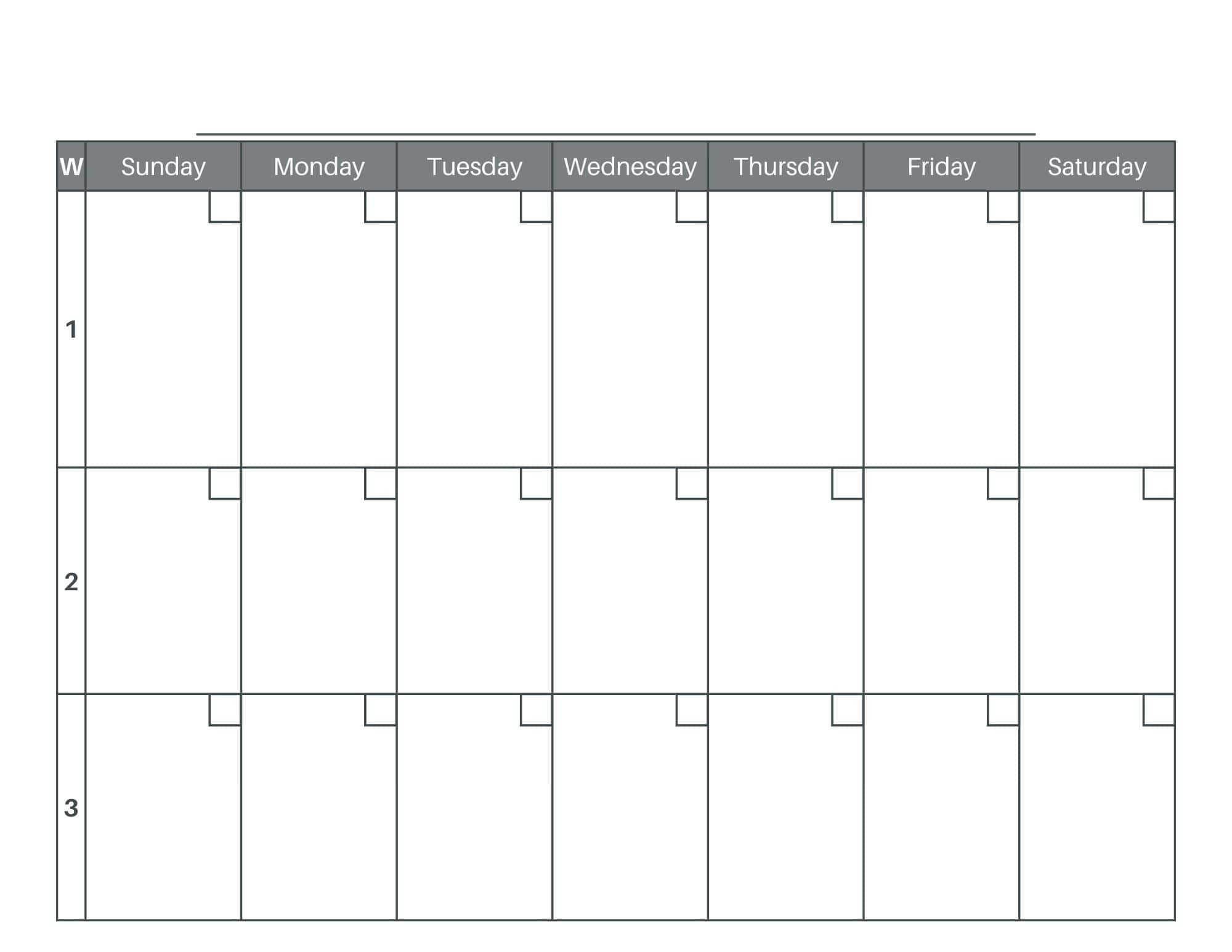 Free 3 Week Calendar Printable PDF