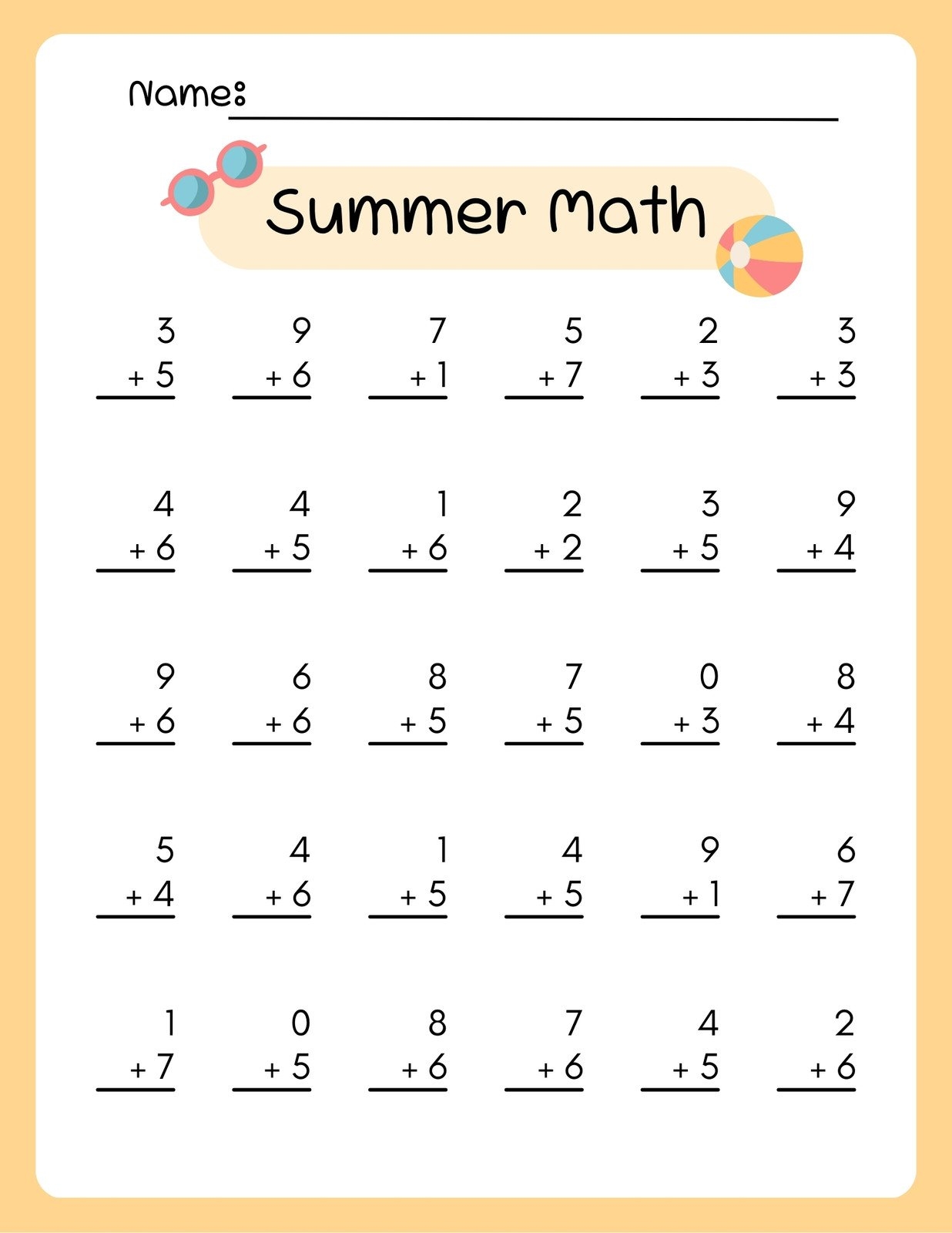 Printable Maths Worksheets