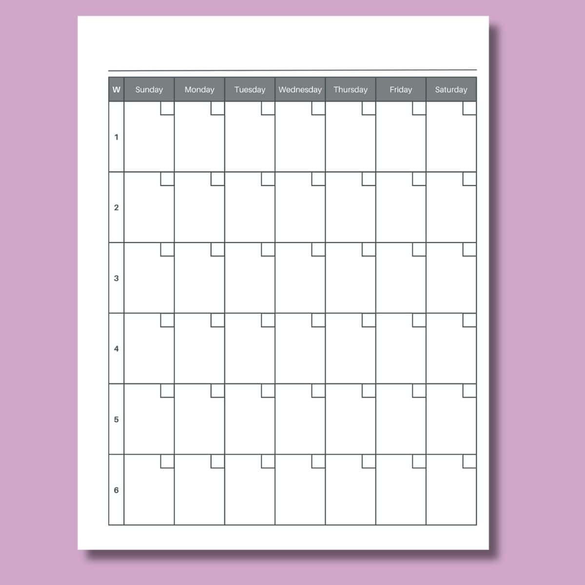 Free 6 Week Calendar Printable PDF