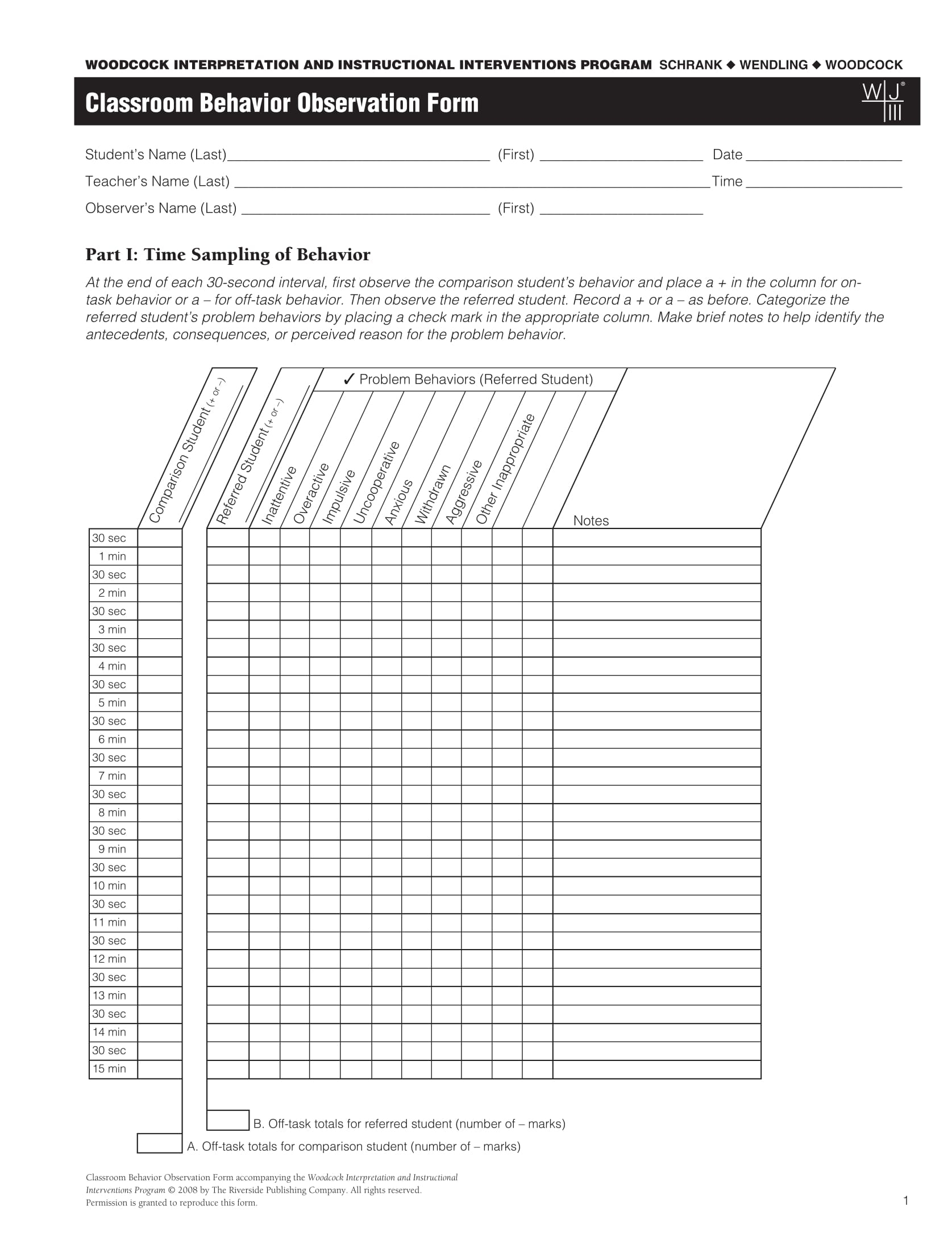 FREE 9 Classroom Observation Form Samples PDF MS Word Google Docs Excel