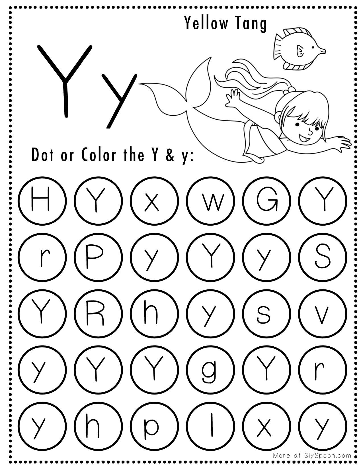 Free Alphabet Do A Dot Printables Worksheets Letter Y Mermaid Themed Sly Spoon Free Alphabet Do A Dot Printables Worksheets Letter Y Mermaid Themed Sly Spoon