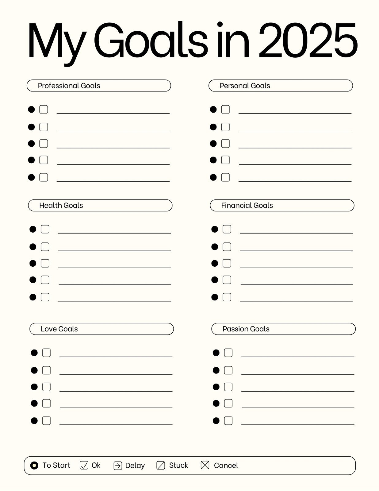 Printable Goal Setting Sheets