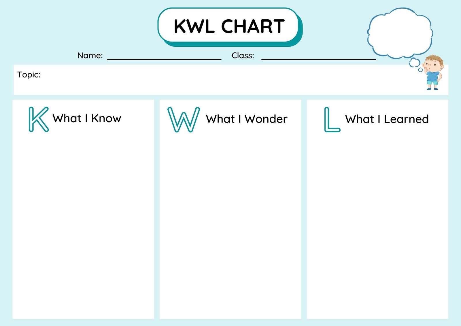 Free And Customizable Kwl Templates Free And Customizable Kwl Templates
