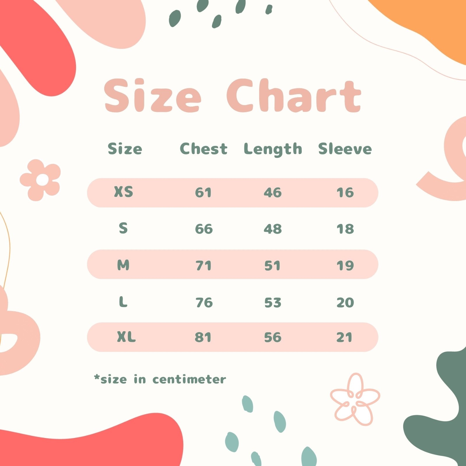 Free And Customizable Size Chart Templates