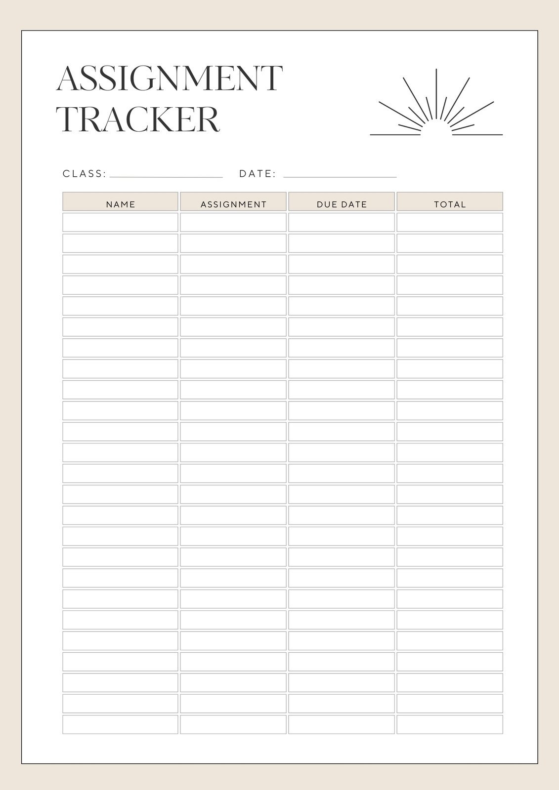 Free And Customizable Tracker Templates