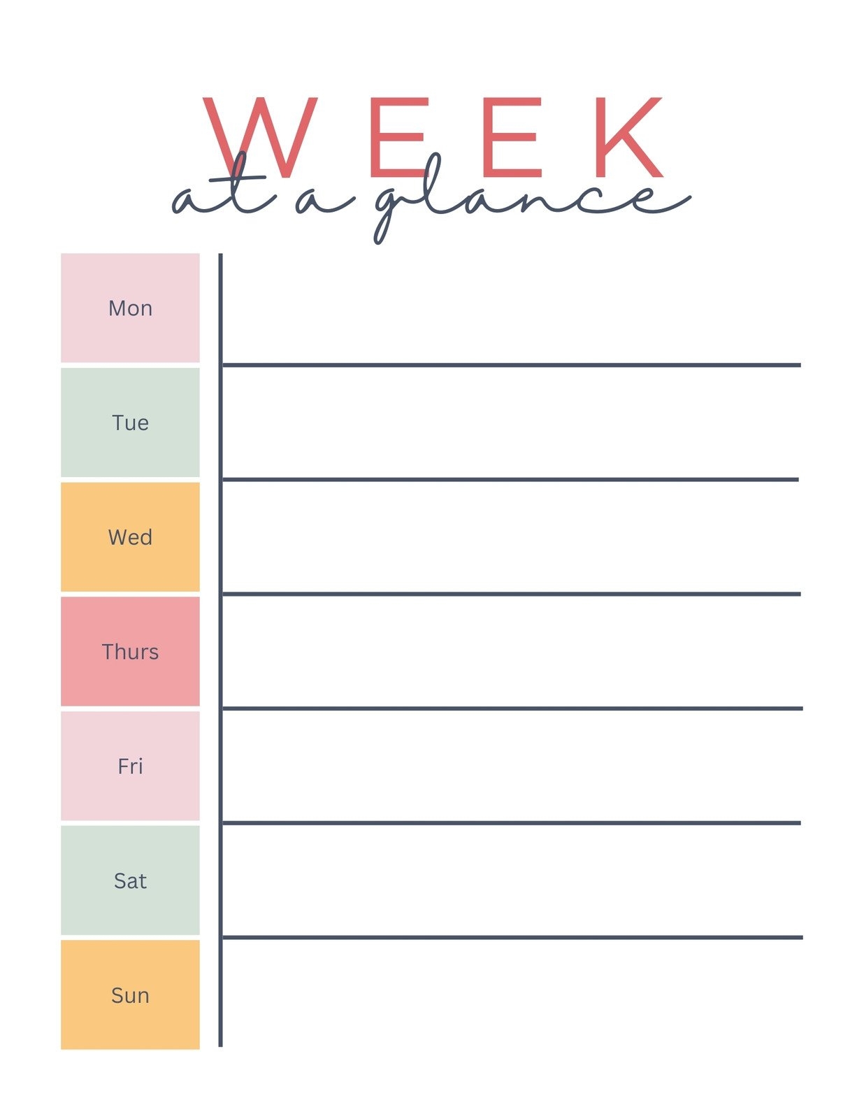 Daily Weekly Calendar Printable Daily Weekly Calendar Printable