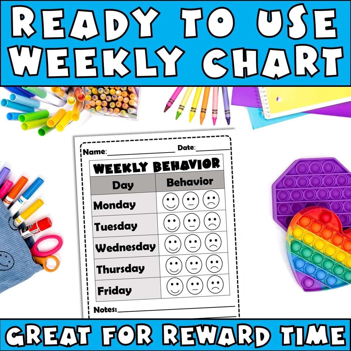 Free Behavior Chart For Individual Log Weekly And Daily Printable Charts Caroline Koehler At Celavora Education
